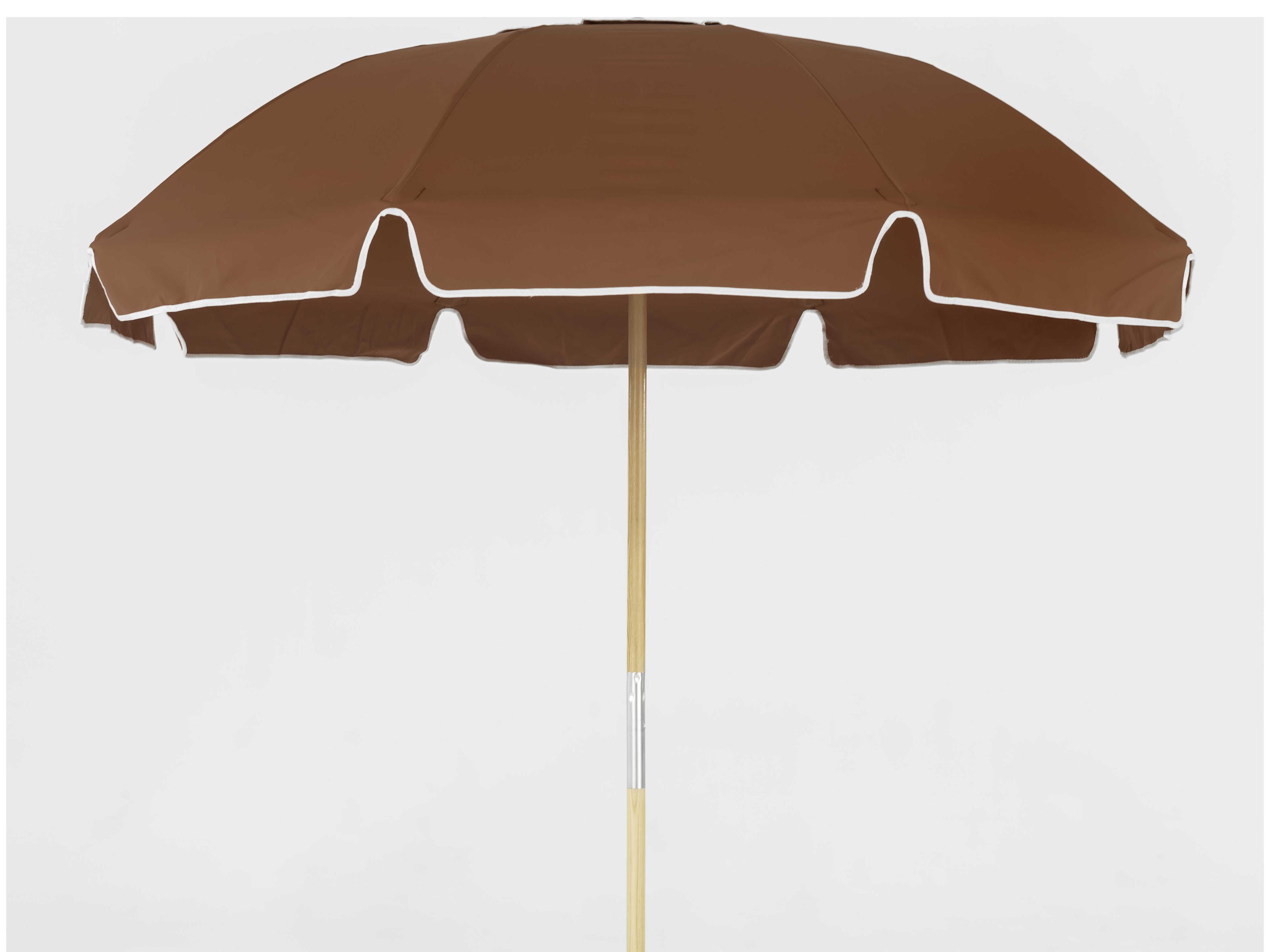 Frankford Avalon Custom Fiberglass Beach 7.5 Foot Octagon Manual Lift Patio Umbrella
