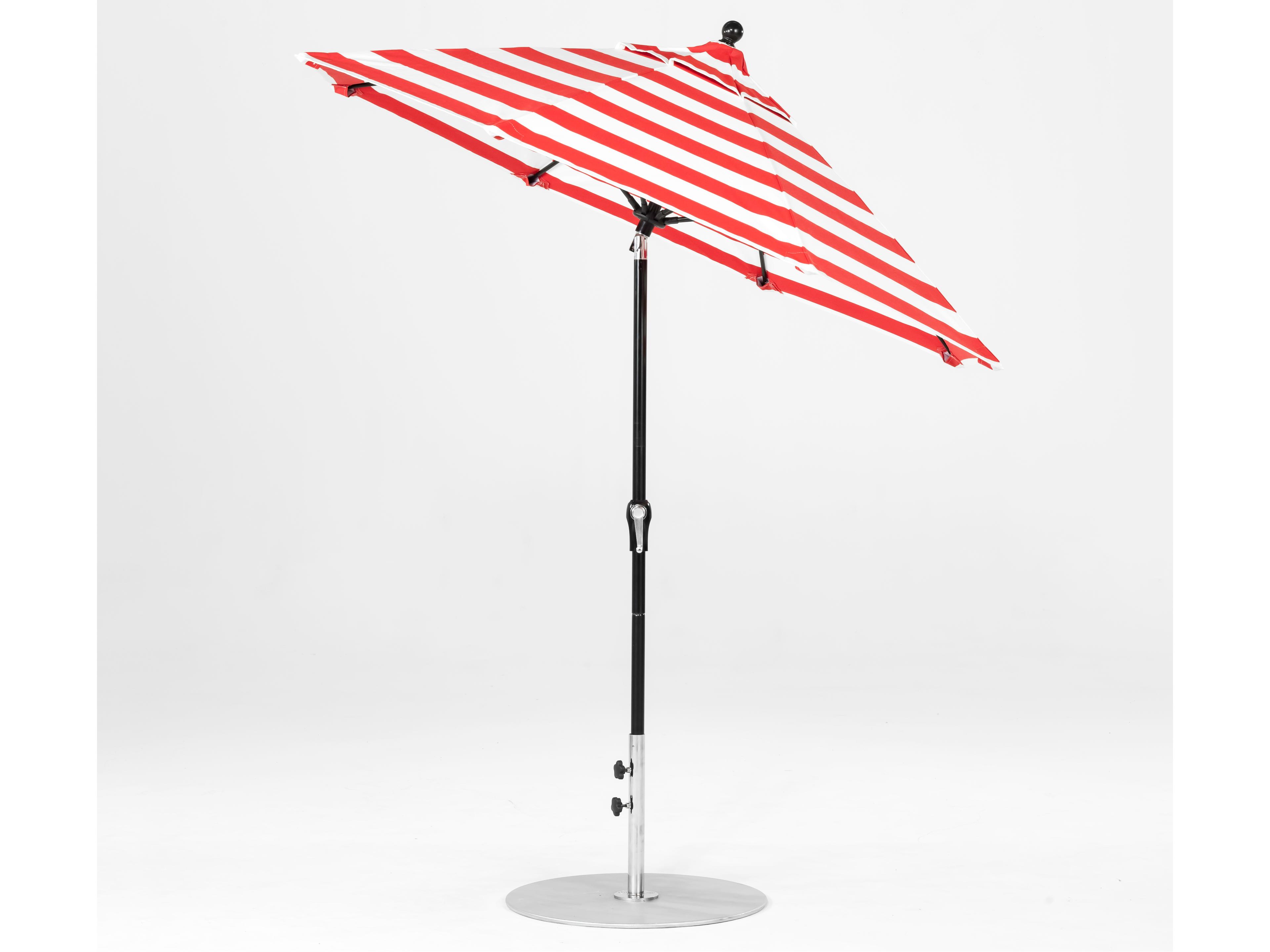 Frankford Monterey Market Fiberglass 7.5 Foot Octagon Crank Auto Tilt Outdoor Umbrella - Special Order Striped Fabric
