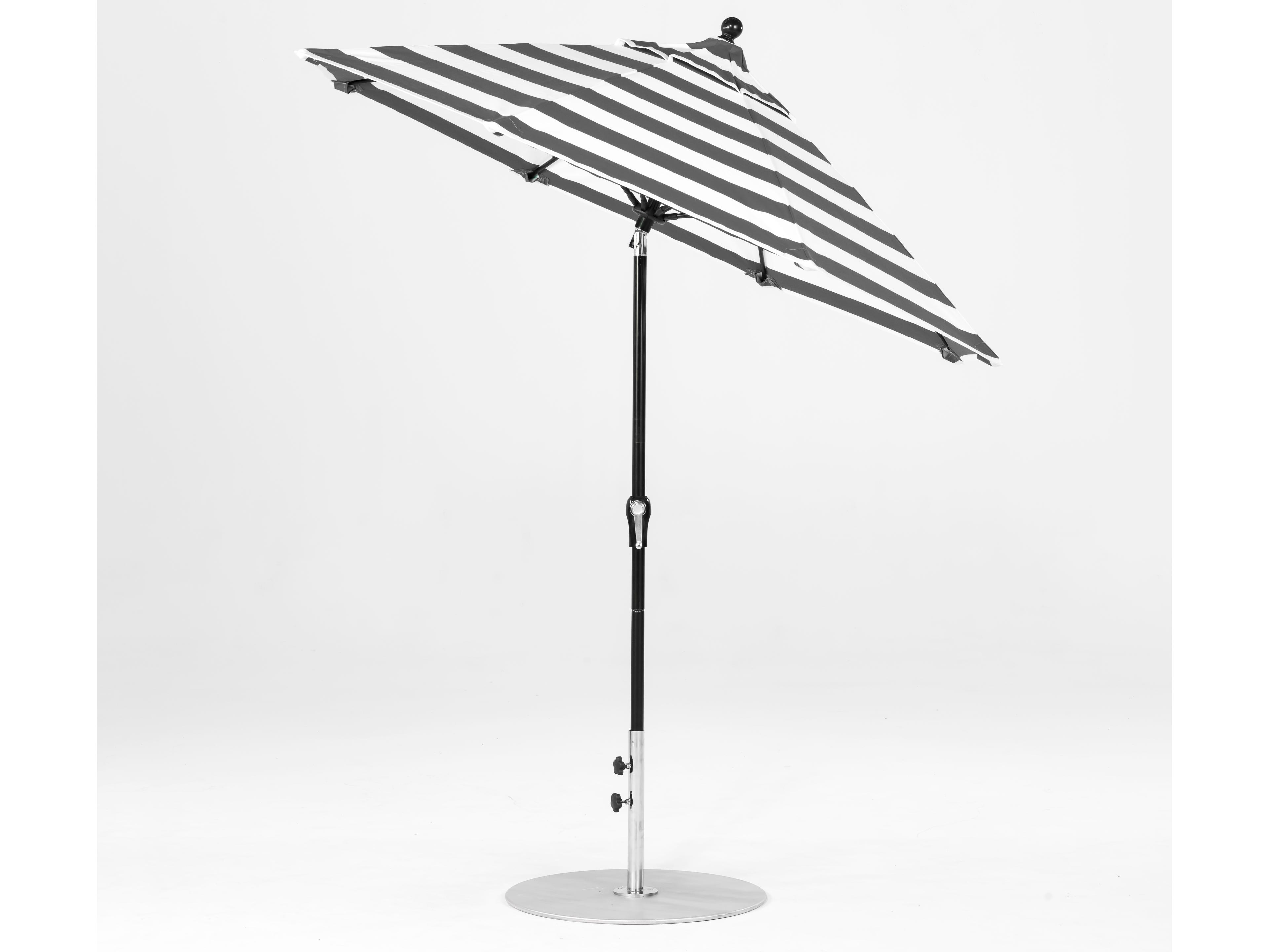 Frankford Monterey Market Fiberglass 7.5 Foot Octagon Crank Auto Tilt Outdoor Umbrella - Special Order Striped Fabric