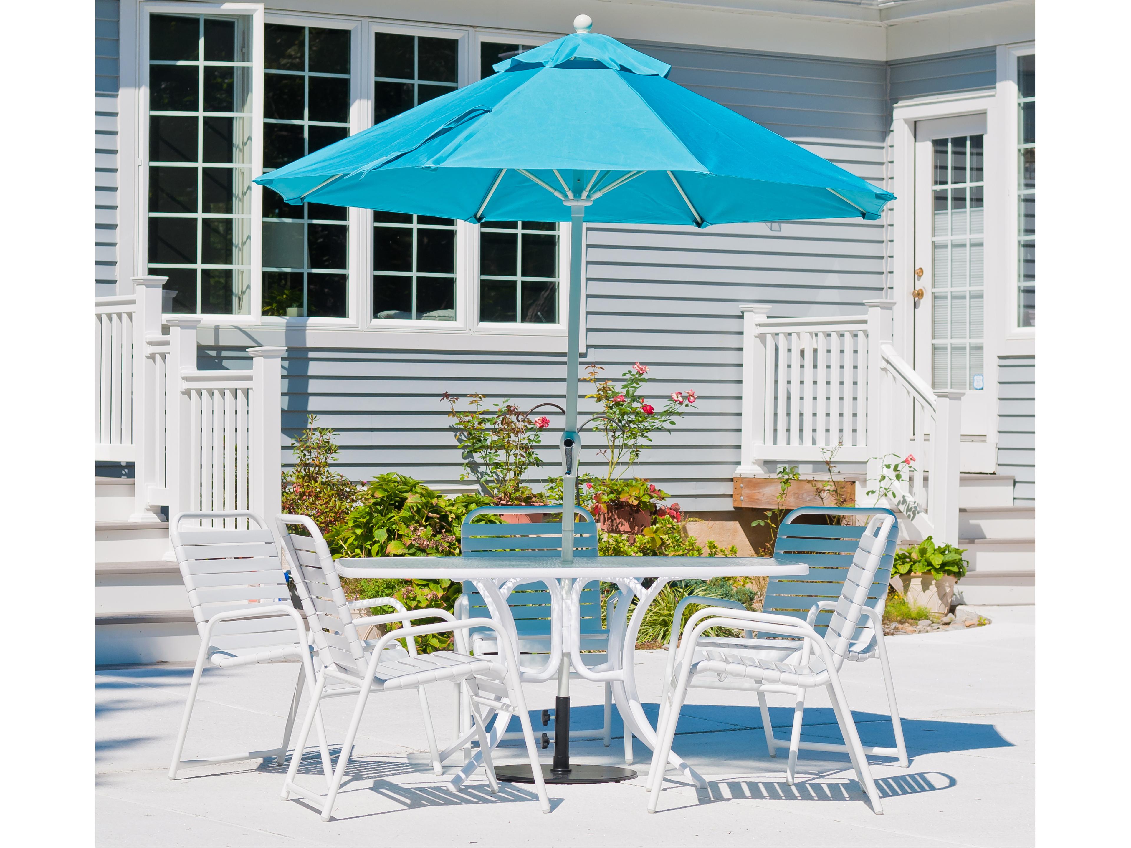 Frankford Quick Ship Monterey Market Fiberglass 7.5 Foot Octagon Crank Outdoor Patio Umbrella