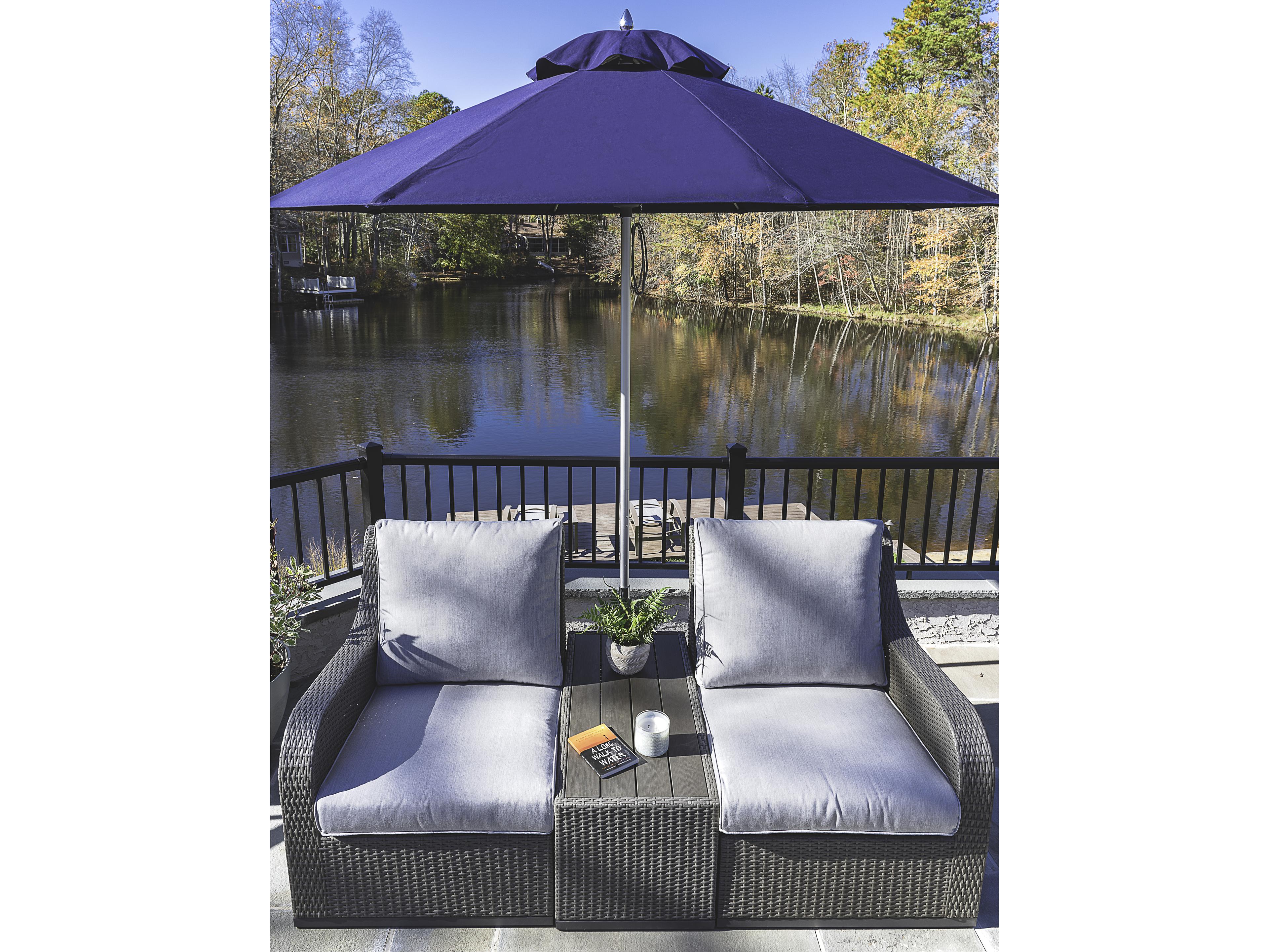 Frankford Quick Ship Monterey Market Fiberglass 9 Foot Octagon Pulley Lift Patio Umbrella