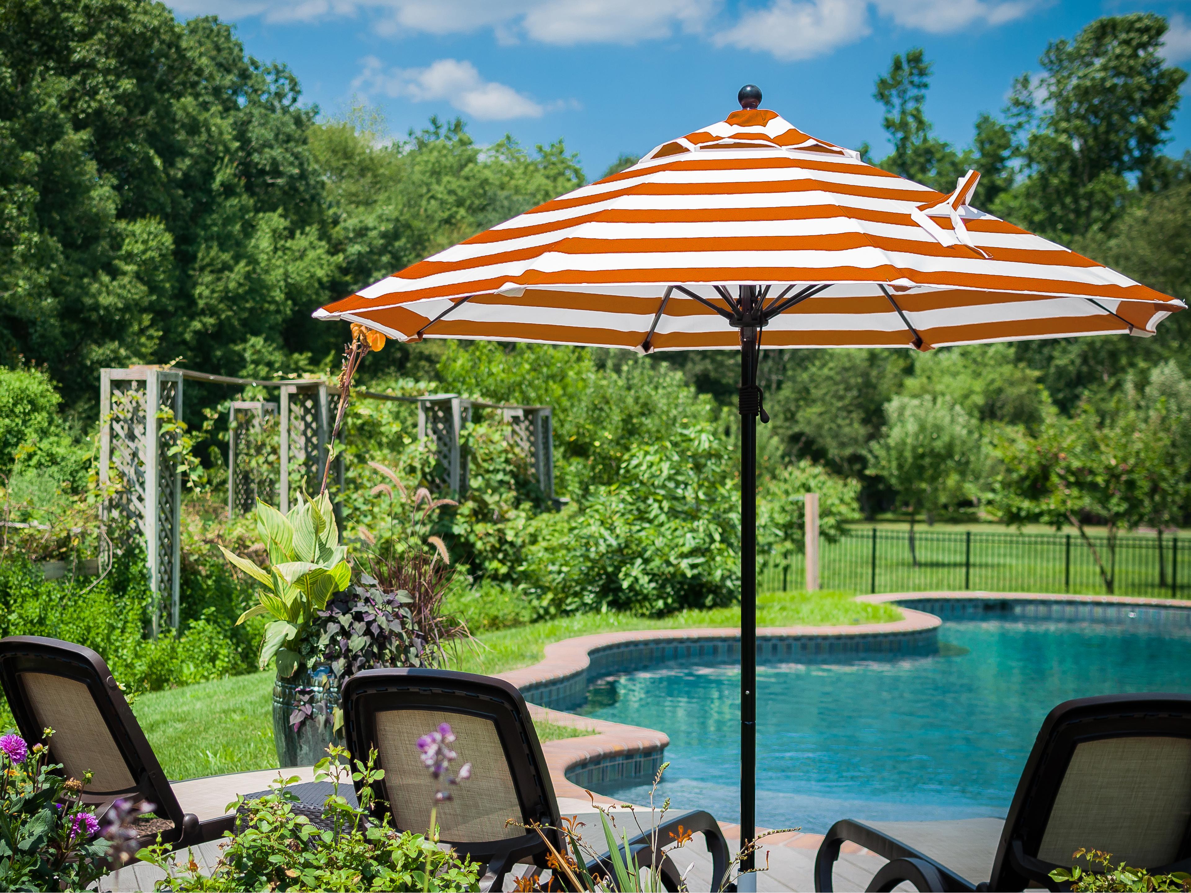 Frankford Quick Ship Monterey Market Fiberglass 9 Foot Octagon Pulley Lift Patio Umbrella