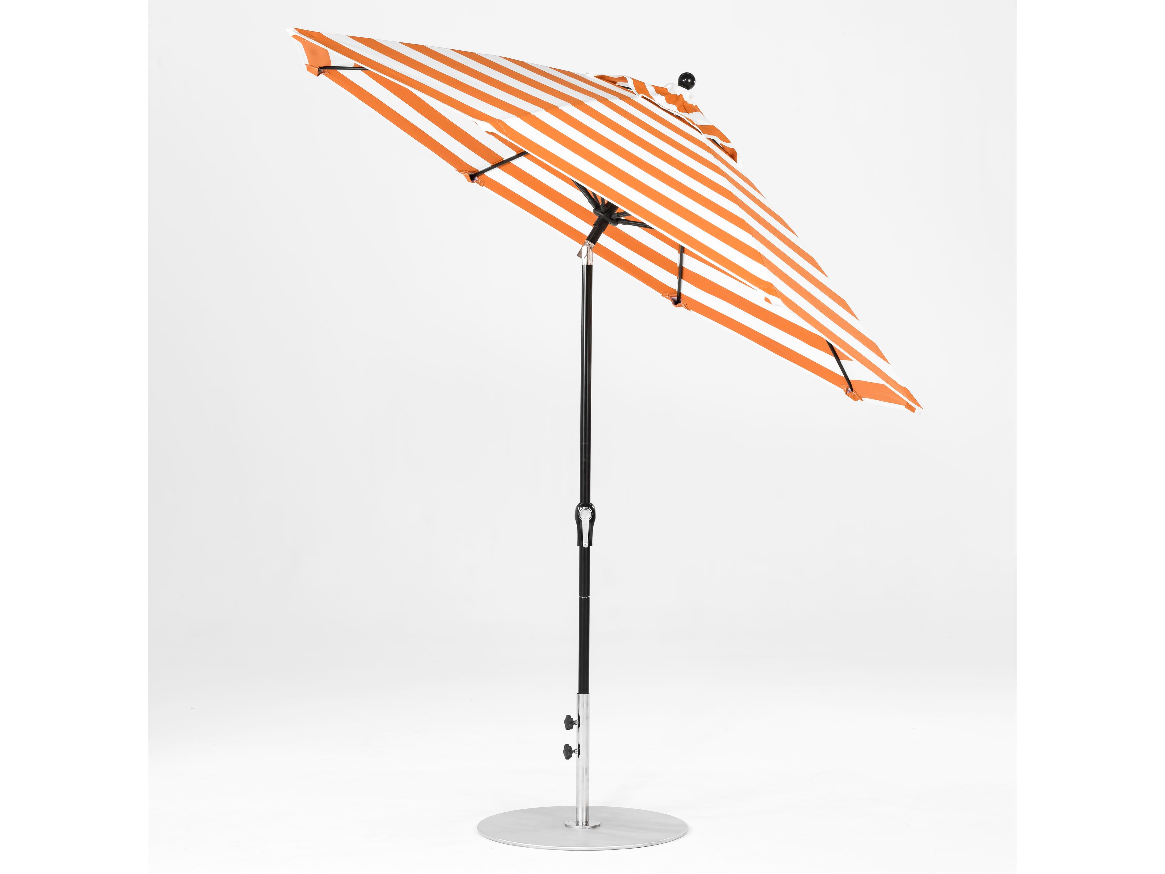 Frankford Monterey Market Fiberglass 9 Foot Octagon Crank Auto Tilt Patio Umbrella - Special Order Striped Fabric