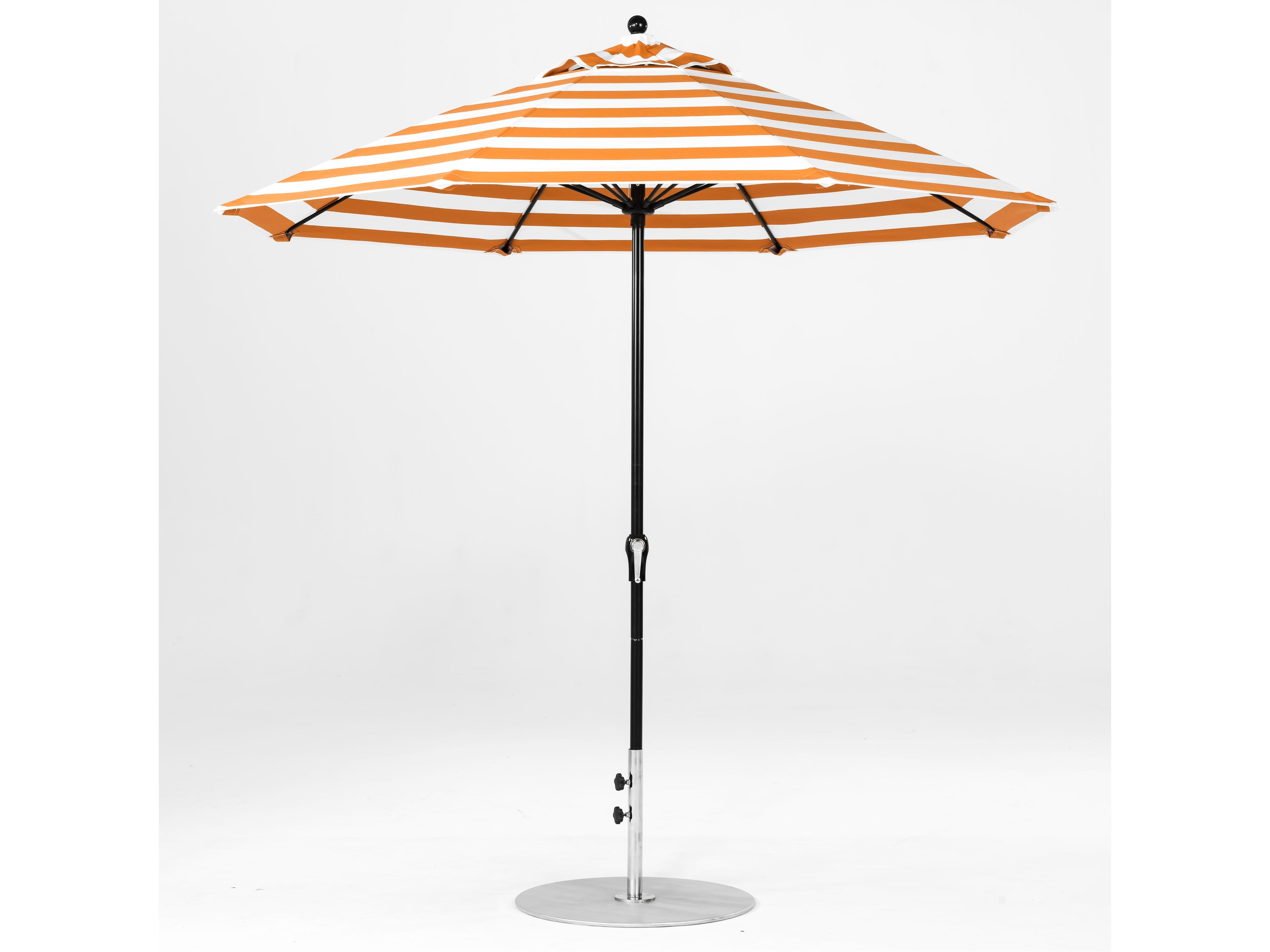 Frankford Monterey Market Fiberglass 9 Foot Octagon Crank Non Tilt Patio Umbrella - Special Order Striped Fabric