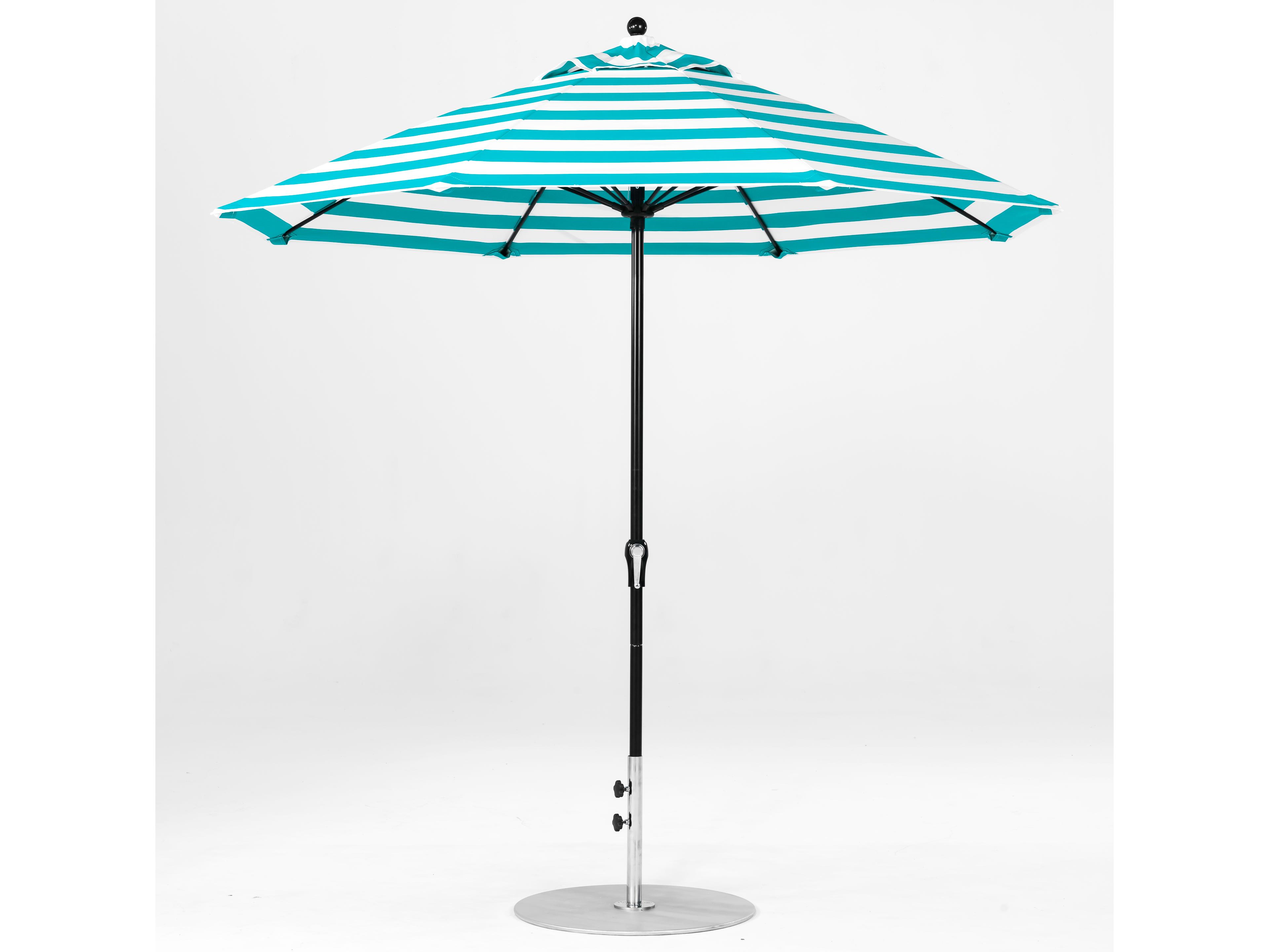 Frankford Monterey Market Fiberglass 9 Foot Octagon Crank Non Tilt Patio Umbrella - Special Order Striped Fabric