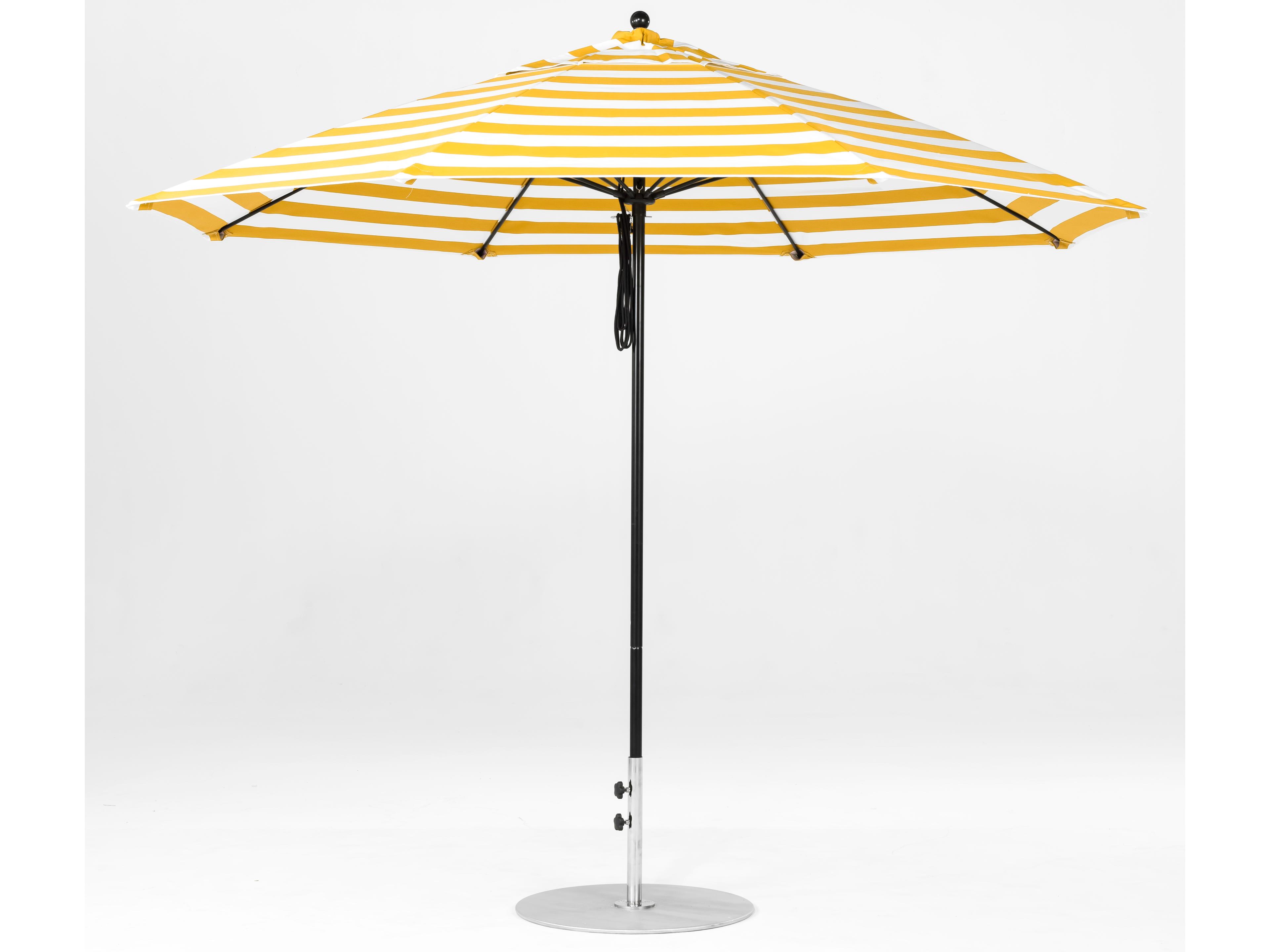Frankford Monterey Market Fiberglass 11 Foot Octagon Crank Auto Tilt Outdoor Umbrella - Special Order Striped Fabric