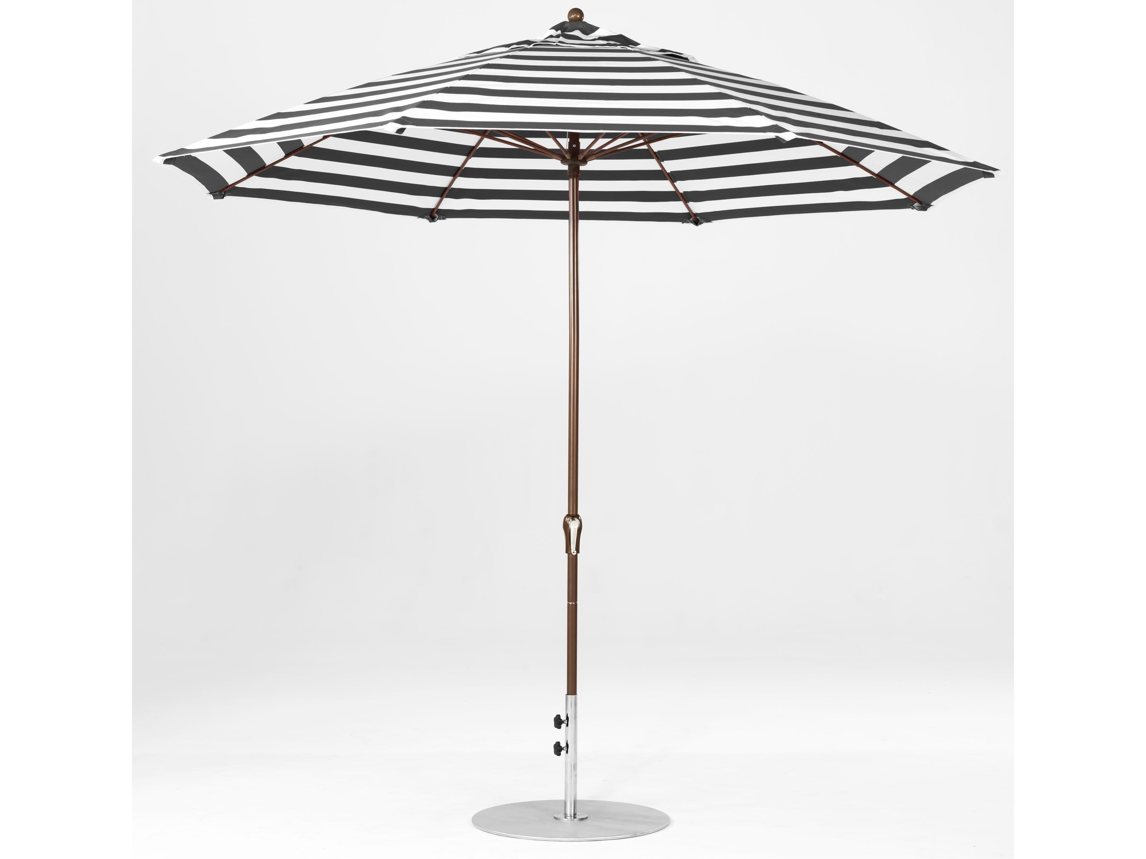 Frankford Monterey Market Fiberglass 11 Foot Octagon Crank Non Tilt Outdoor Umbrella - Special Order Striped Fabric