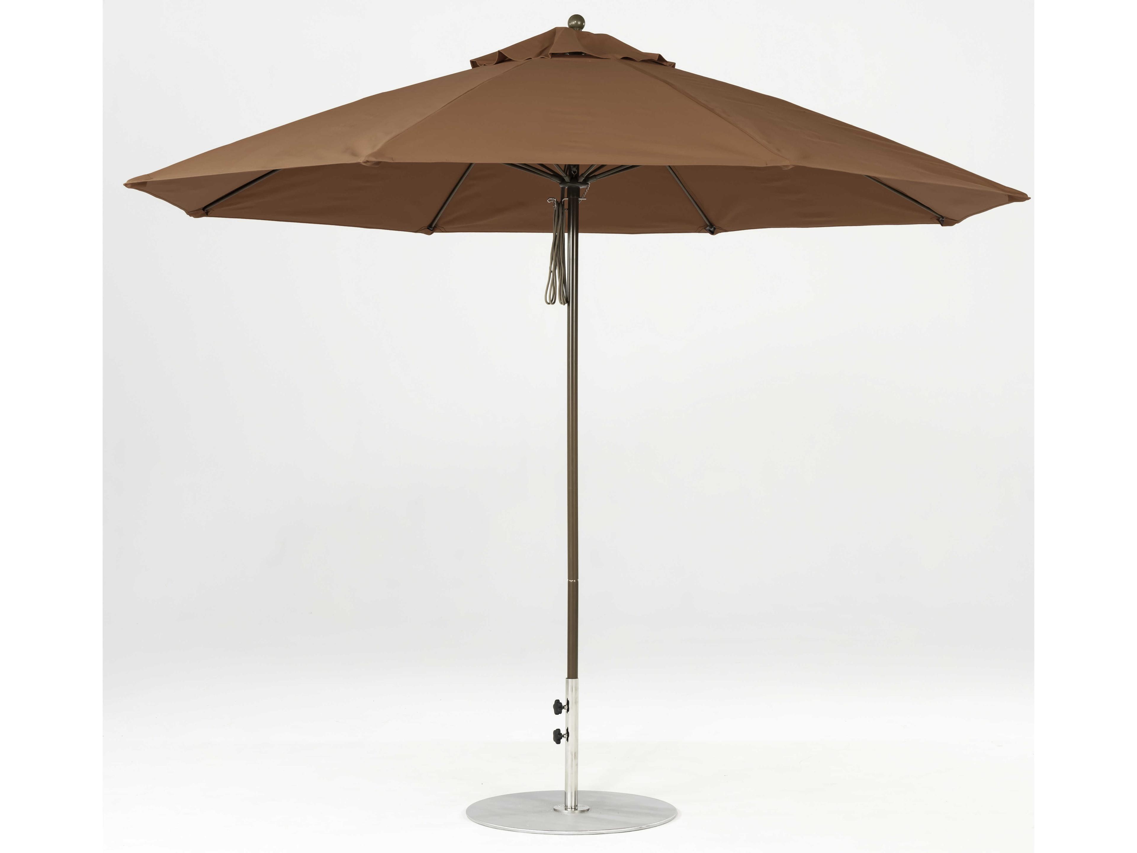 Frankford Monterey Custom Market Fiberglass 11 Foot Octagon Pulley Lift Outdoor Patio Umbrella