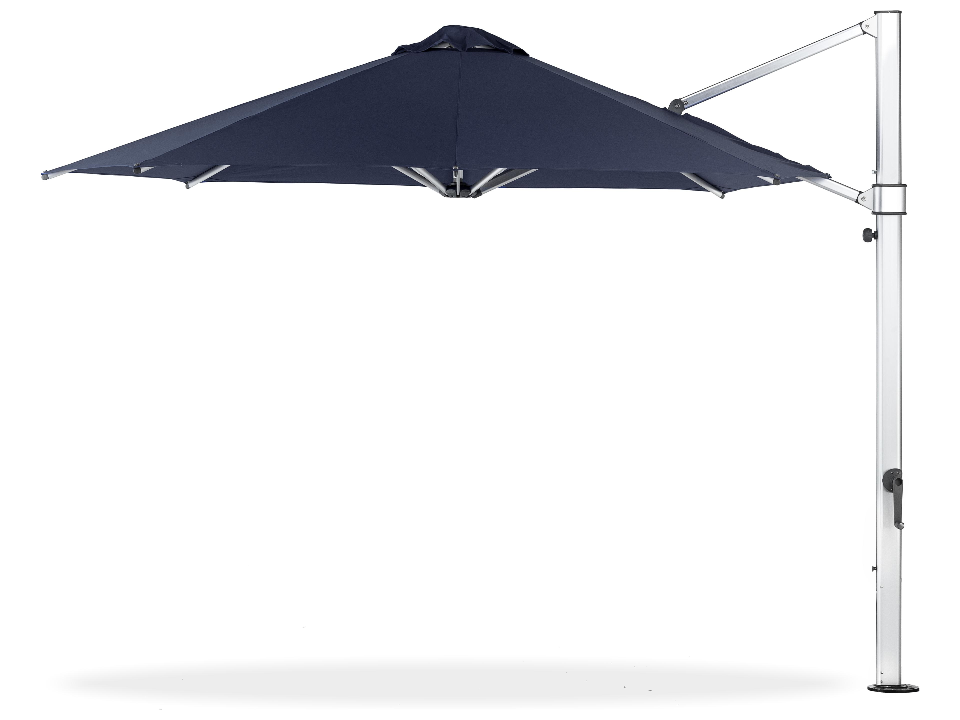 Frankford Aurora Custom Cantilever Fiberglass Brushed Silver 13 Foot Octagon Crank Lift Infinity Tilt Outdoor Umbrella