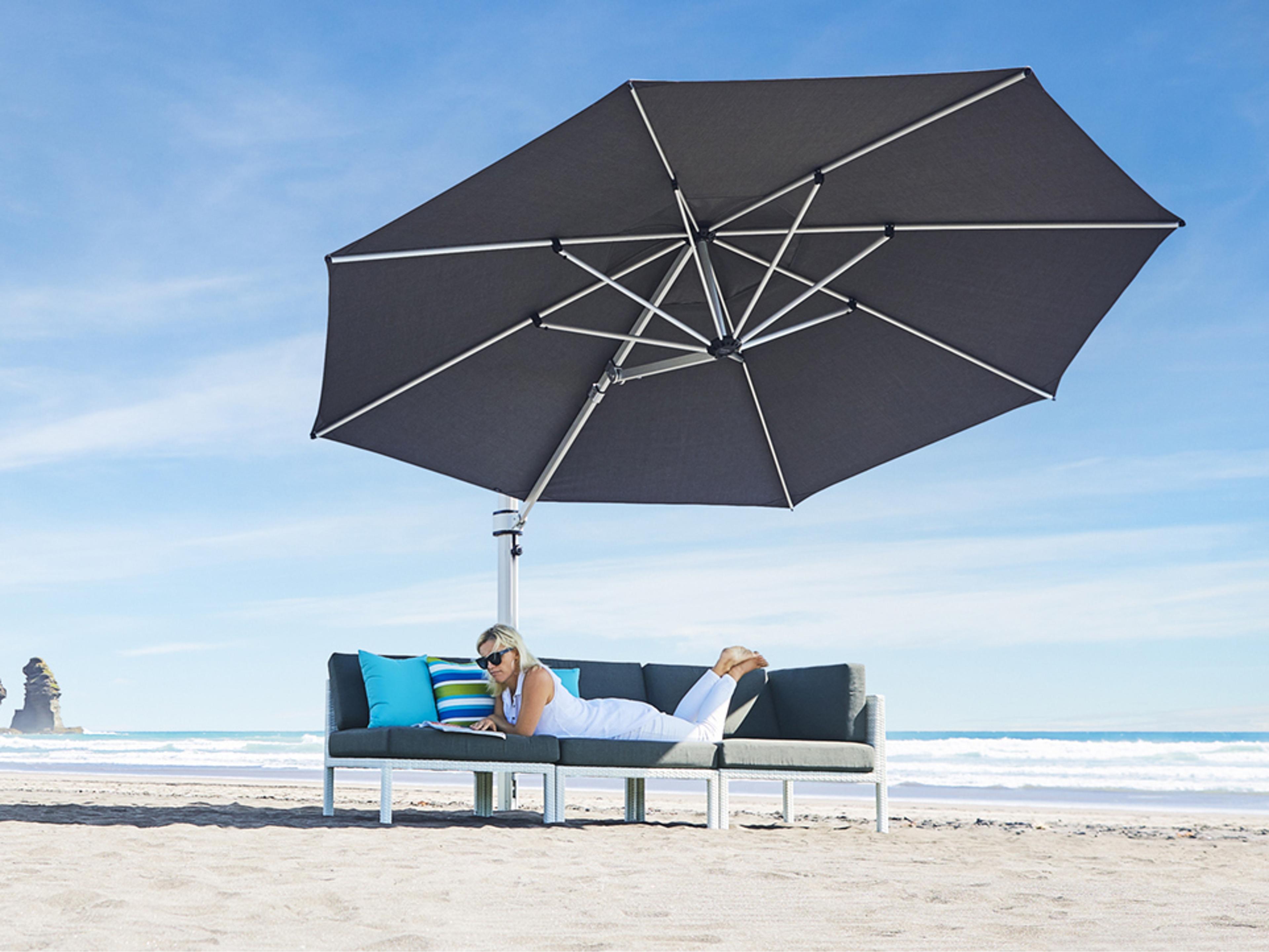 Frankford Eclipse Commercial Cantilever 13 Foot Octagon Crank Lift Outdoor Patio Umbrella