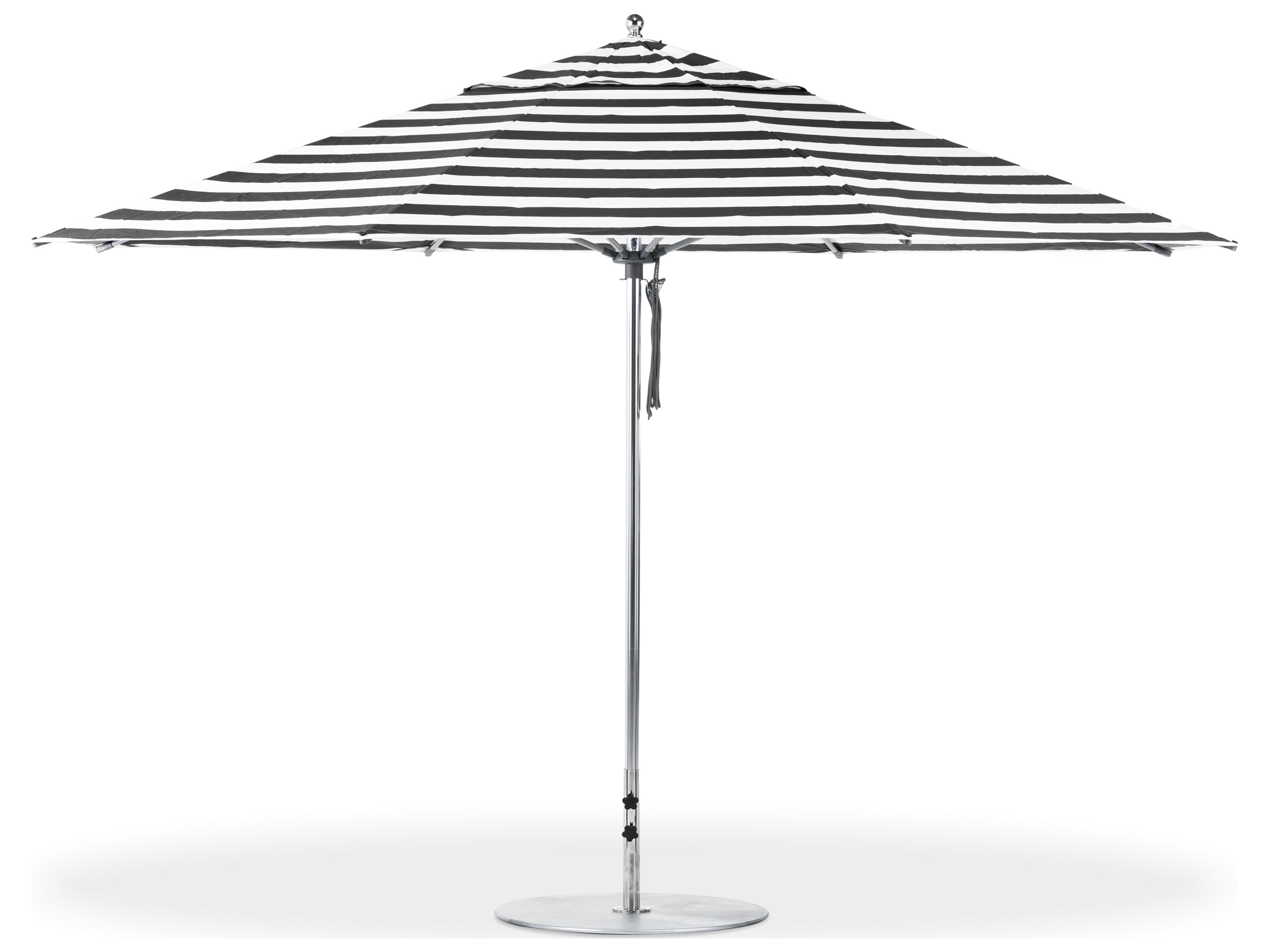 Frankford G-Series Monterey Market Aluminum Silver Anodized 13 Foot Octagon Double Pulley Lift Outdoor Umbrella