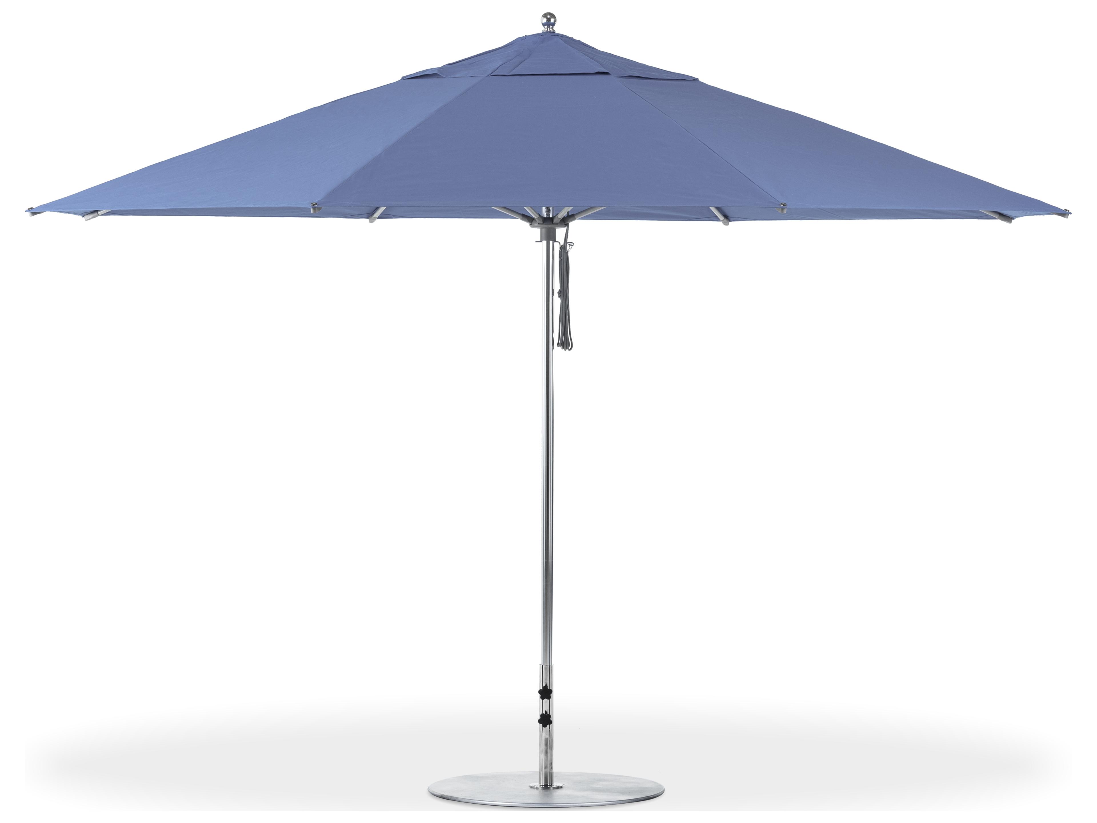 Frankford G-Series Monterey Market Aluminum Silver Anodized 13 Foot Octagon Double Pulley Lift Outdoor Umbrella