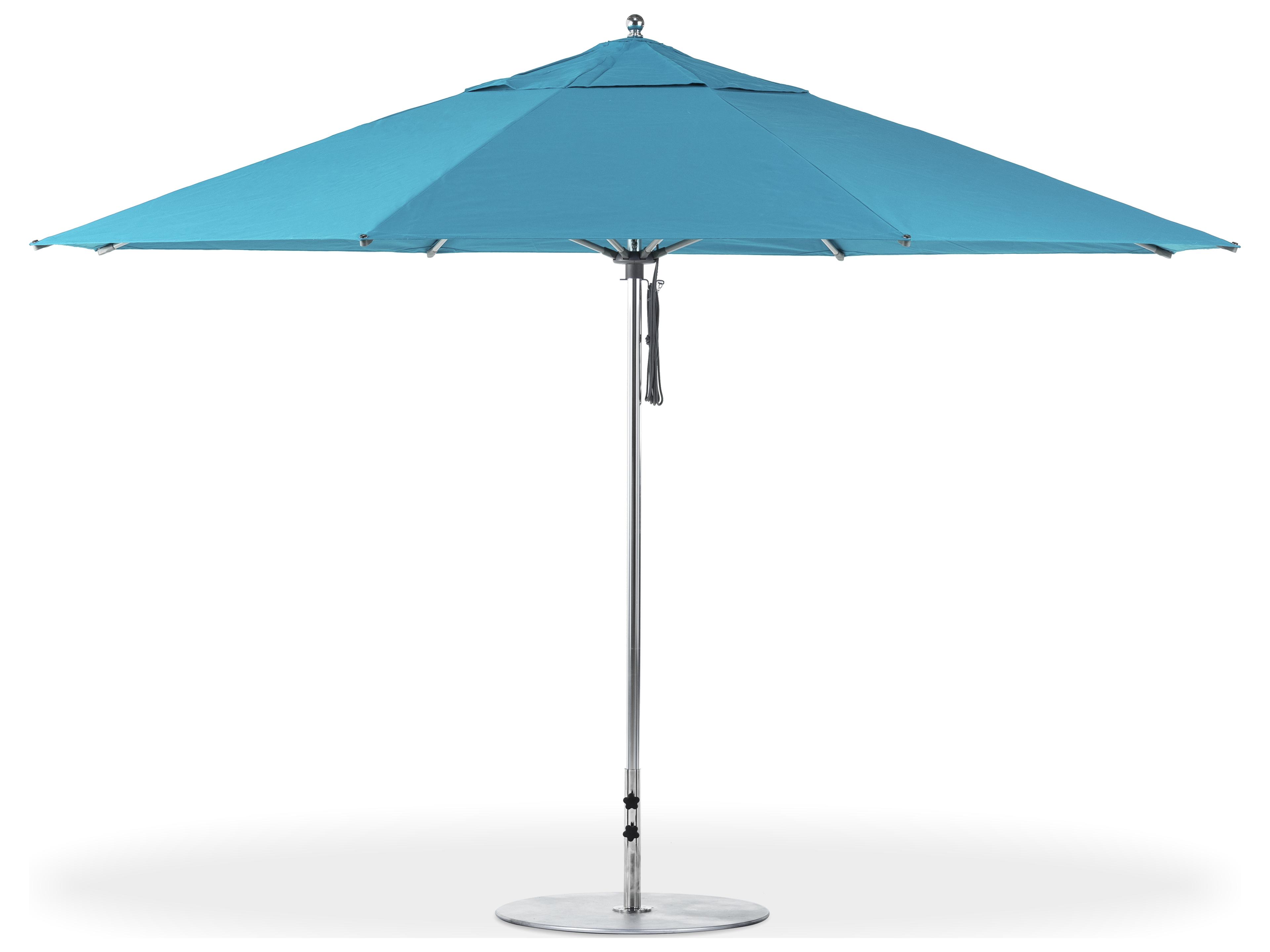Frankford G-Series Monterey Market Aluminum Silver Anodized 13 Foot Octagon Double Pulley Lift Outdoor Umbrella