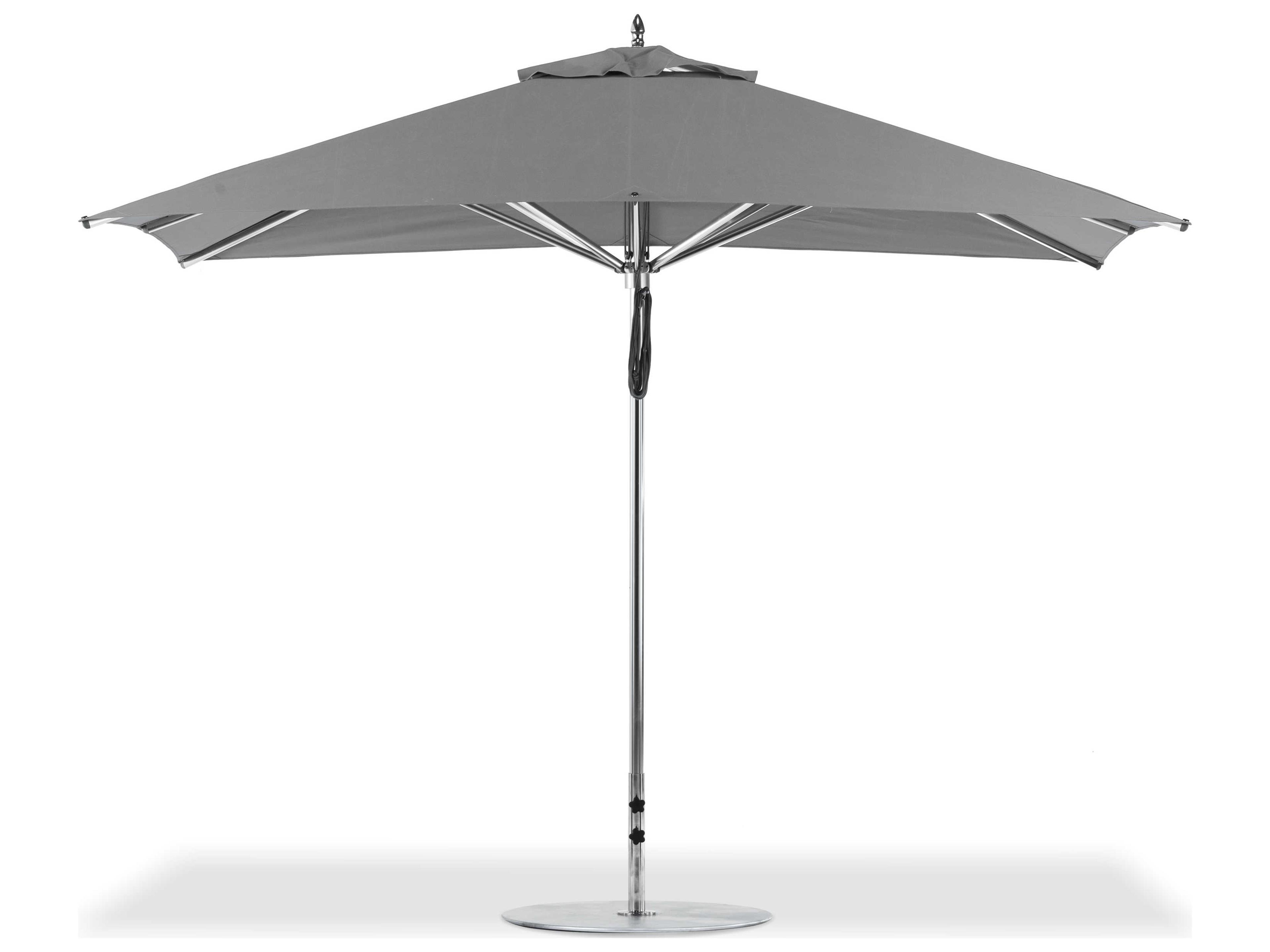 Frankford G-Series Greenwich Market Aluminum Silver Anodized 11 x 8.5 Foot Rectangular Double Pulley Lift Patio Umbrella