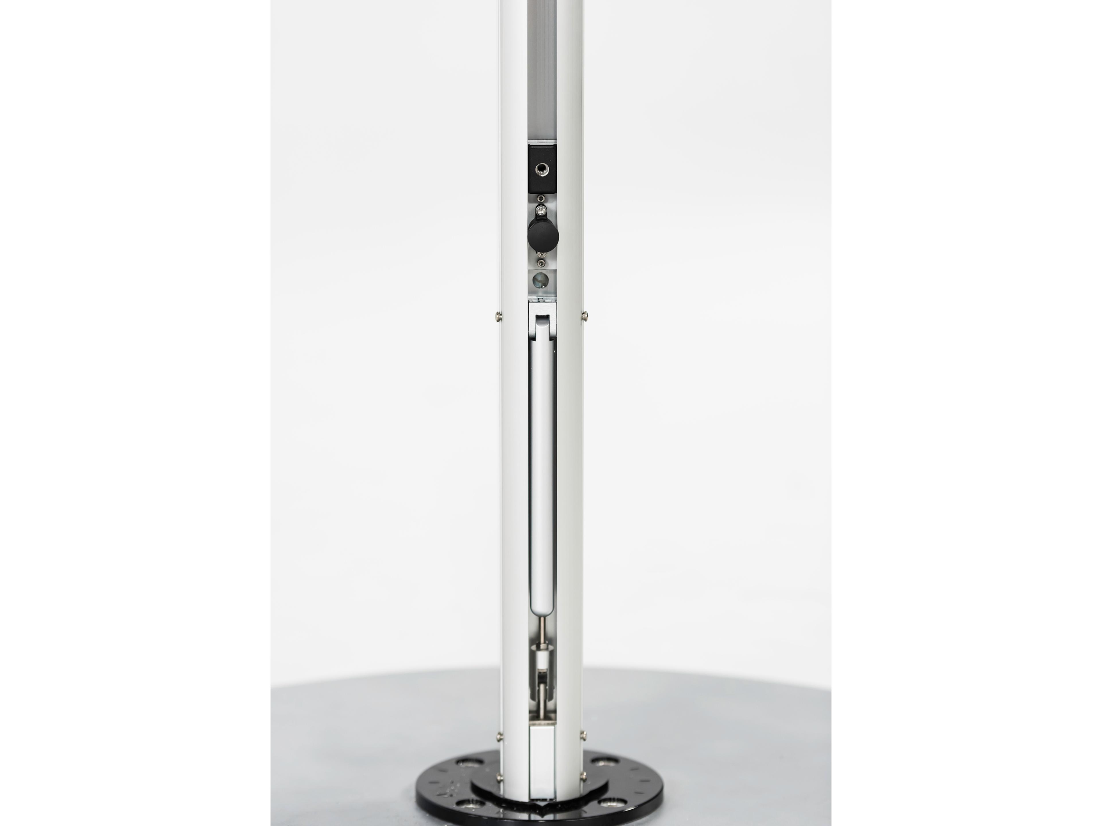 Frankford Aurora Stripe Cantilever Fiberglass Brushed Silver 10 Foot Square Crank Lift Infinity Tilt Patio Umbrella