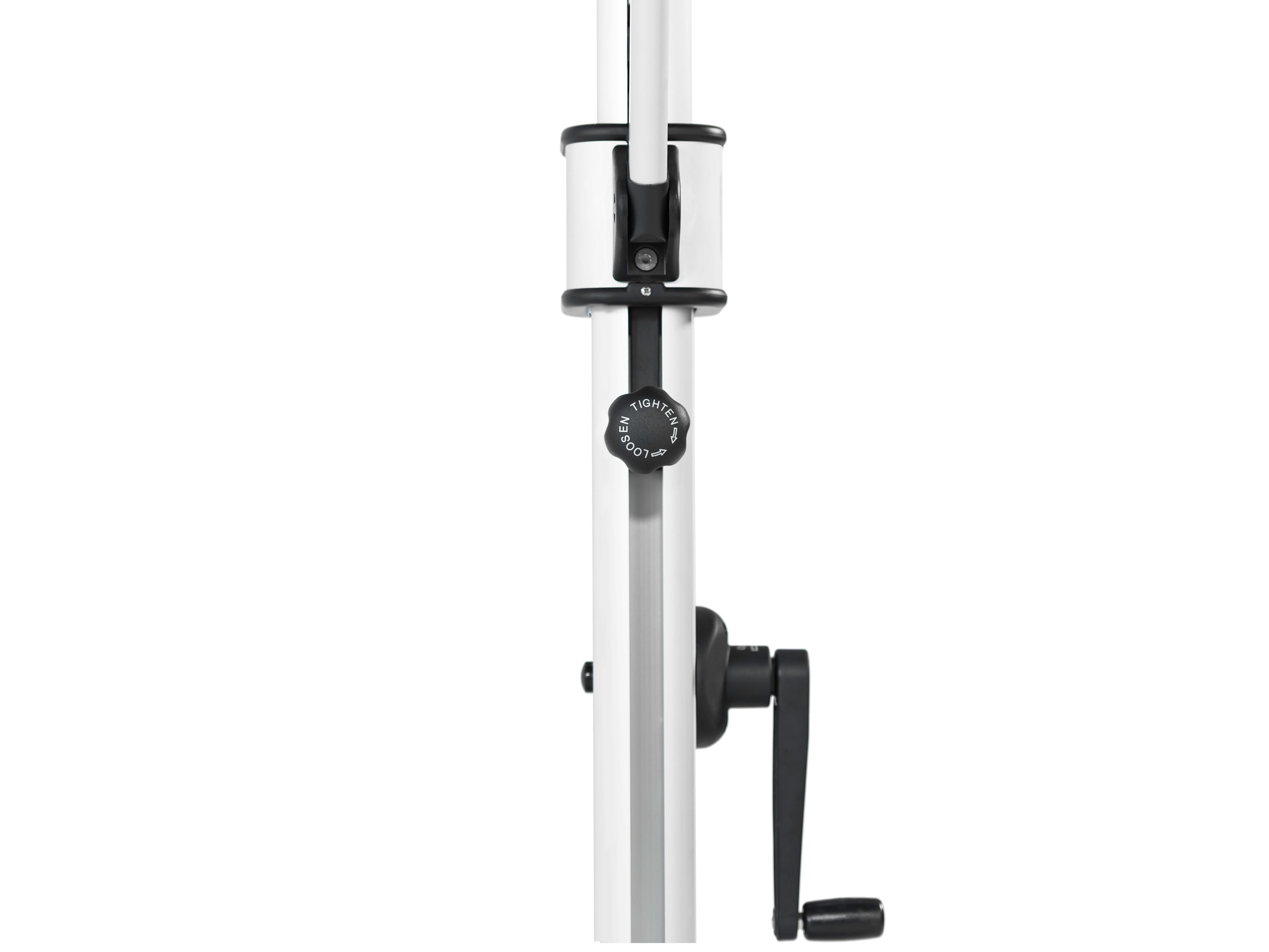 Frankford Aurora Stripe Cantilever Fiberglass Brushed Silver 10 Foot Square Crank Lift Infinity Tilt Patio Umbrella