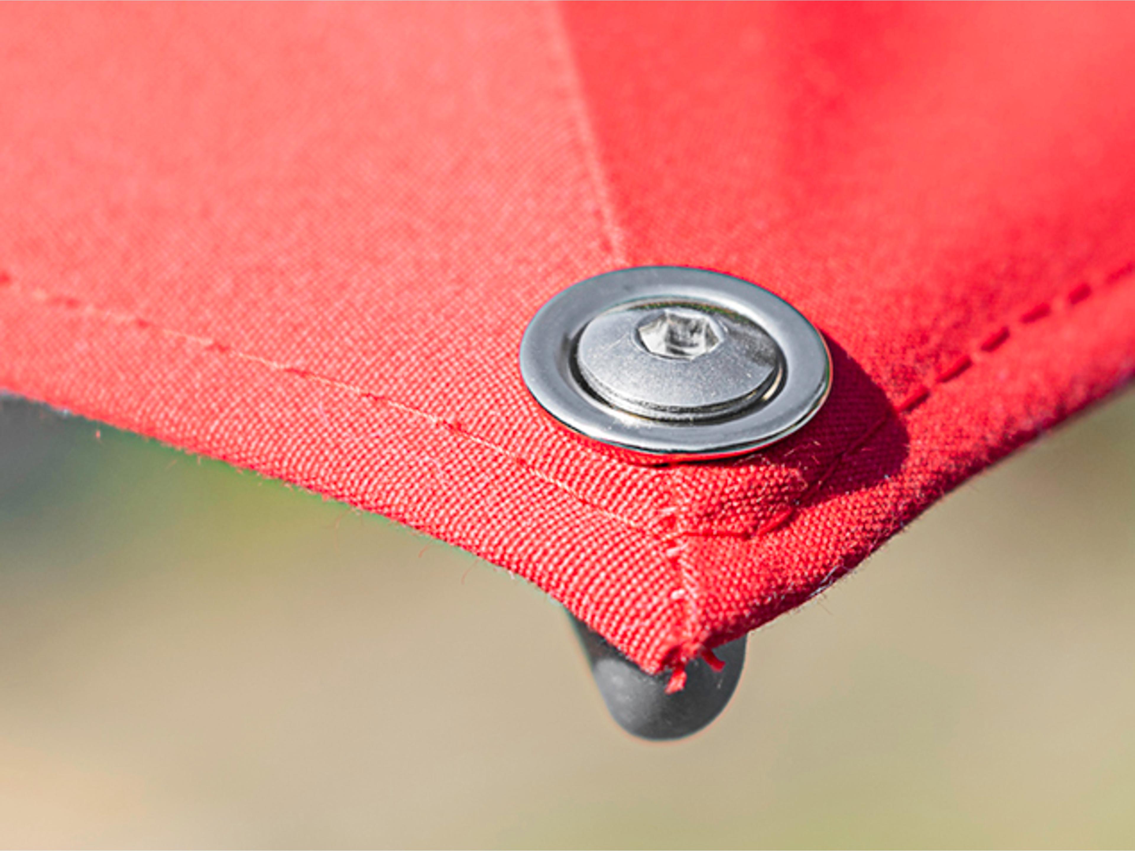 Frankford Aurora Stripe Cantilever Fiberglass Brushed Silver 10 Foot Square Crank Lift Infinity Tilt Patio Umbrella