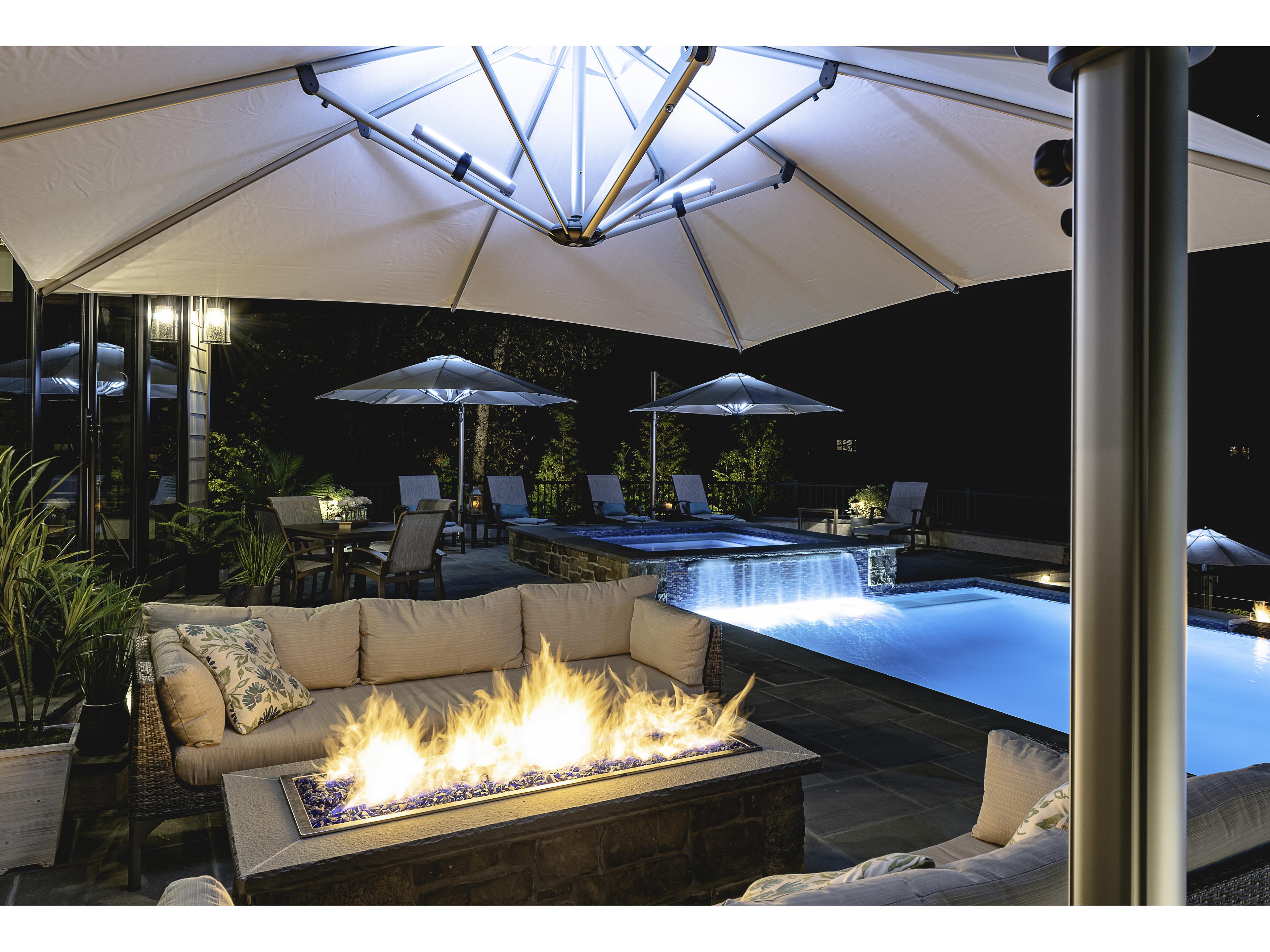 Frankford Eclipse Commercial Cantilever 10 Foot Square Crank Lift Patio Umbrella