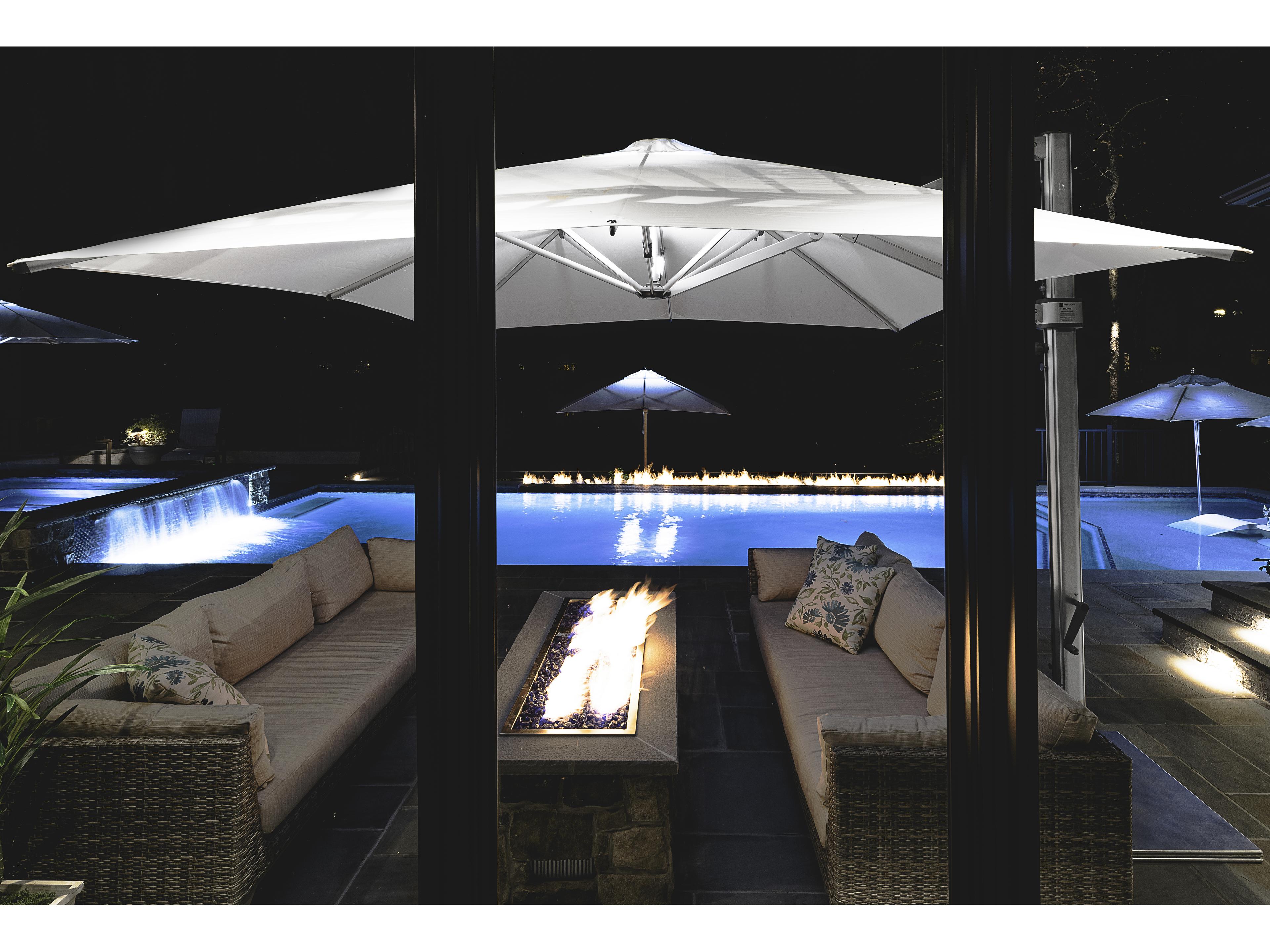 Frankford Eclipse Commercial Cantilever 10 Foot Square Crank Lift Patio Umbrella