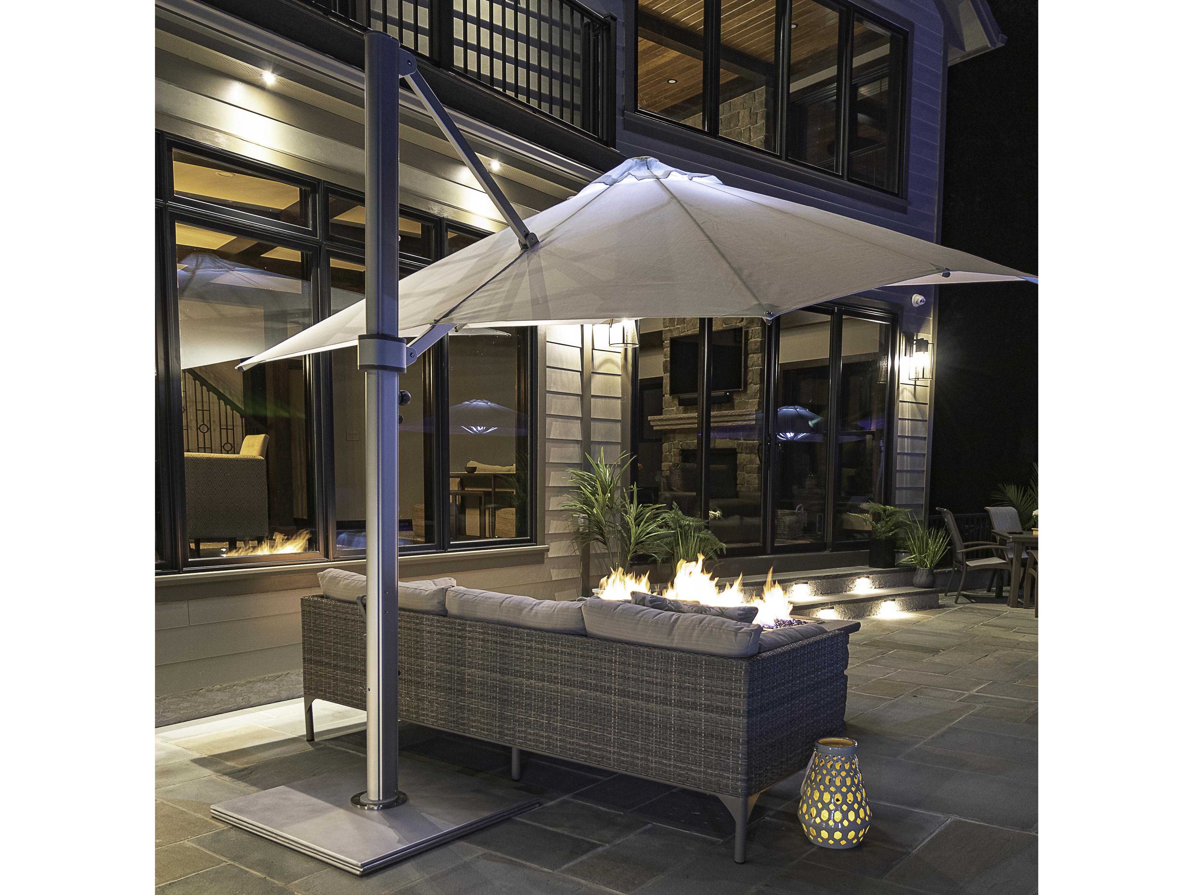 Frankford Eclipse Commercial Cantilever 10 Foot Square Crank Lift Patio Umbrella