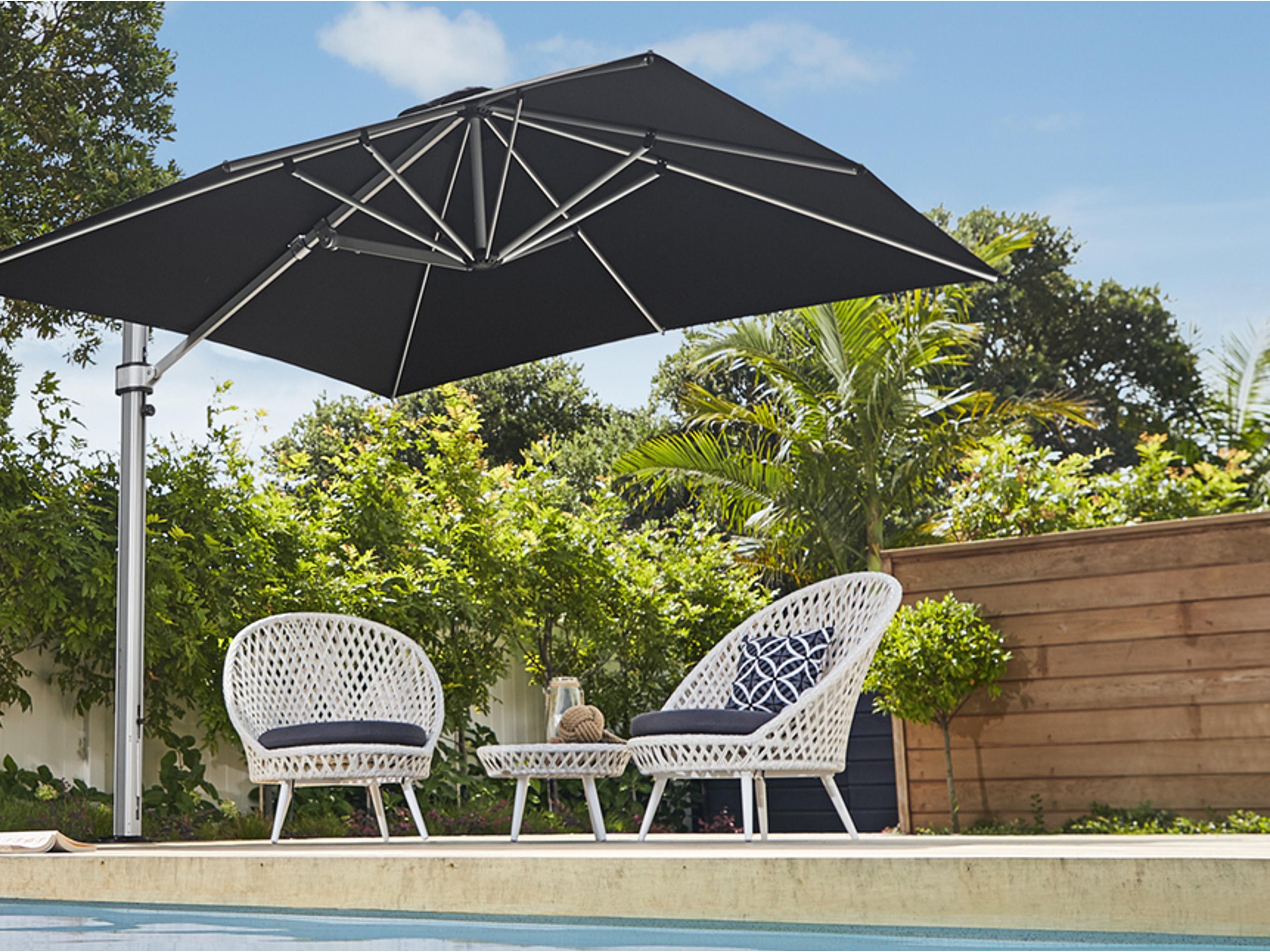 Frankford Eclipse Commercial Cantilever 10 Foot Square Crank Lift Patio Umbrella