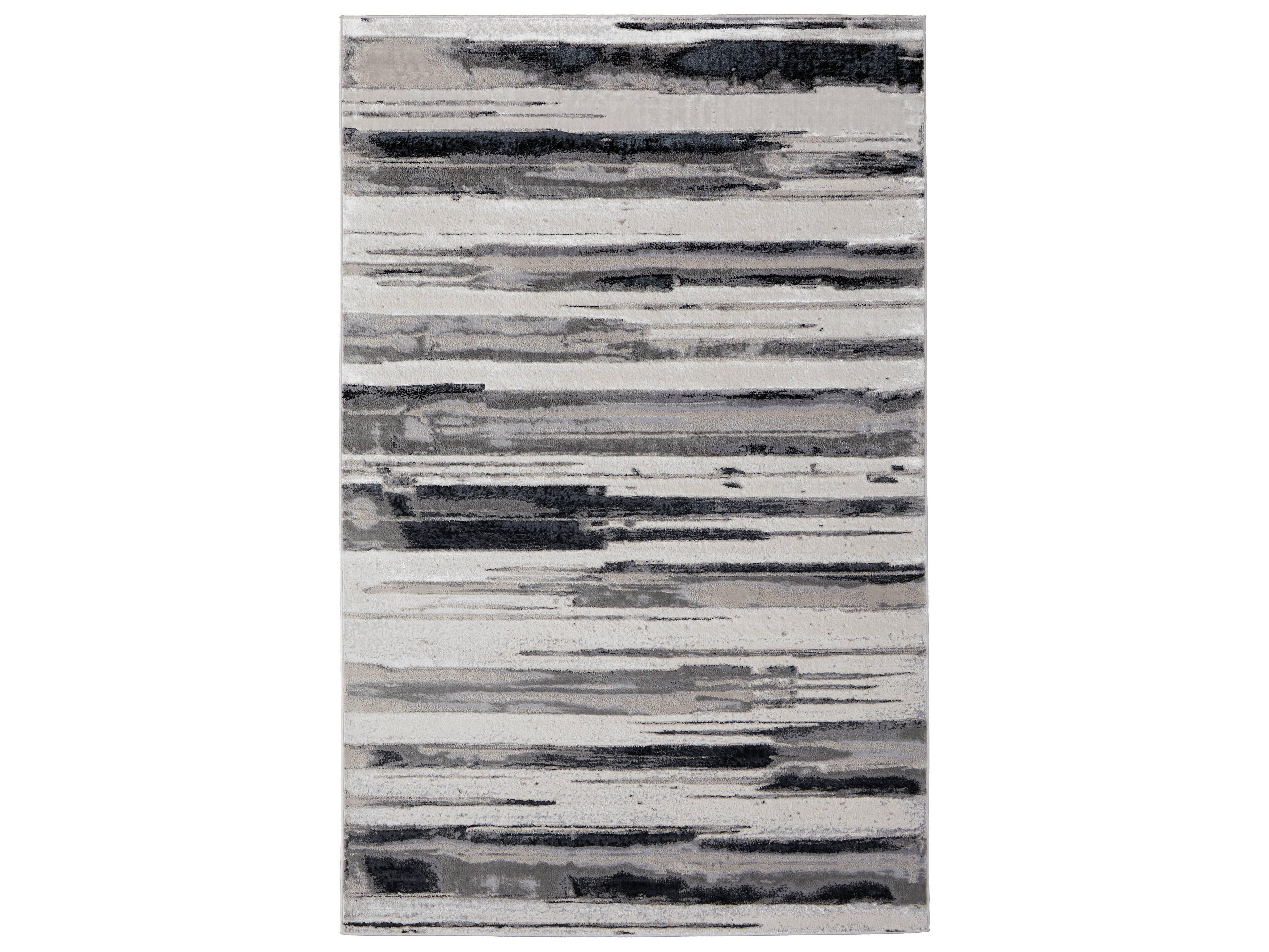 Micah Collection Area Rug Silver Gray Abstract