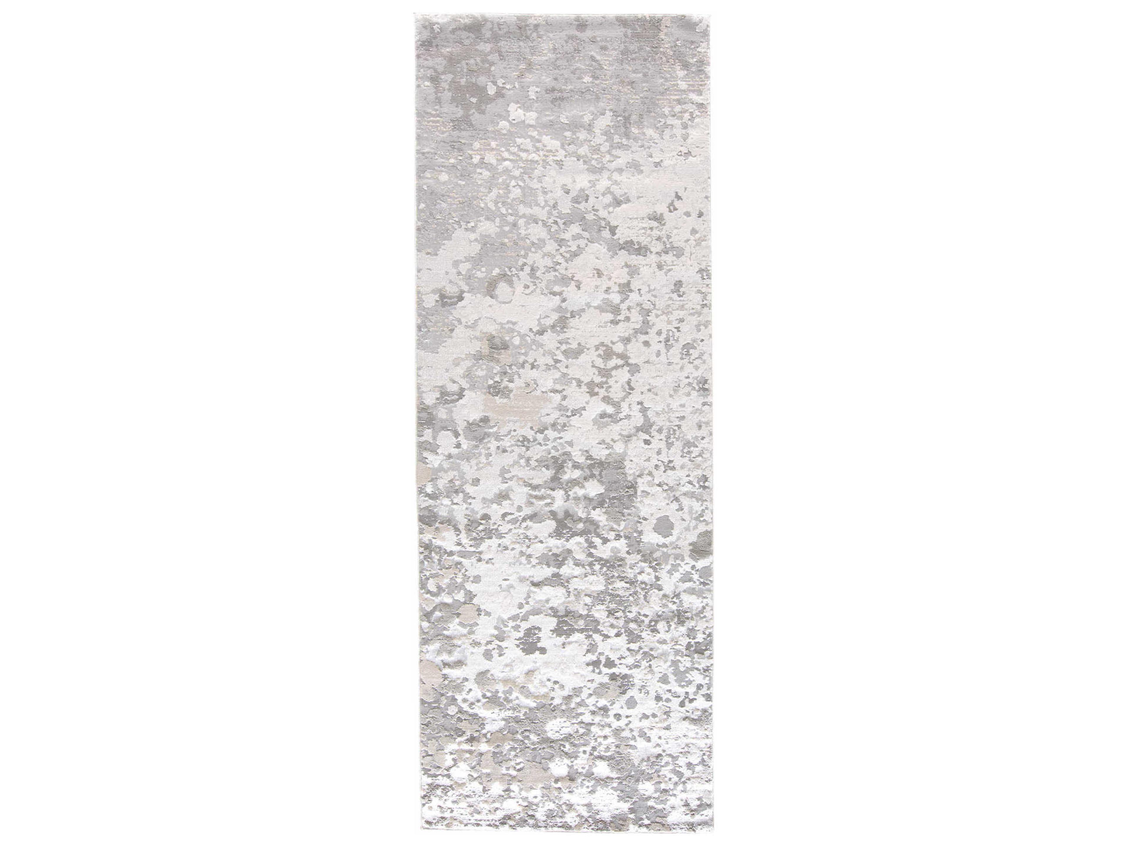 Micah Runner Rug Silver Gray Abstract