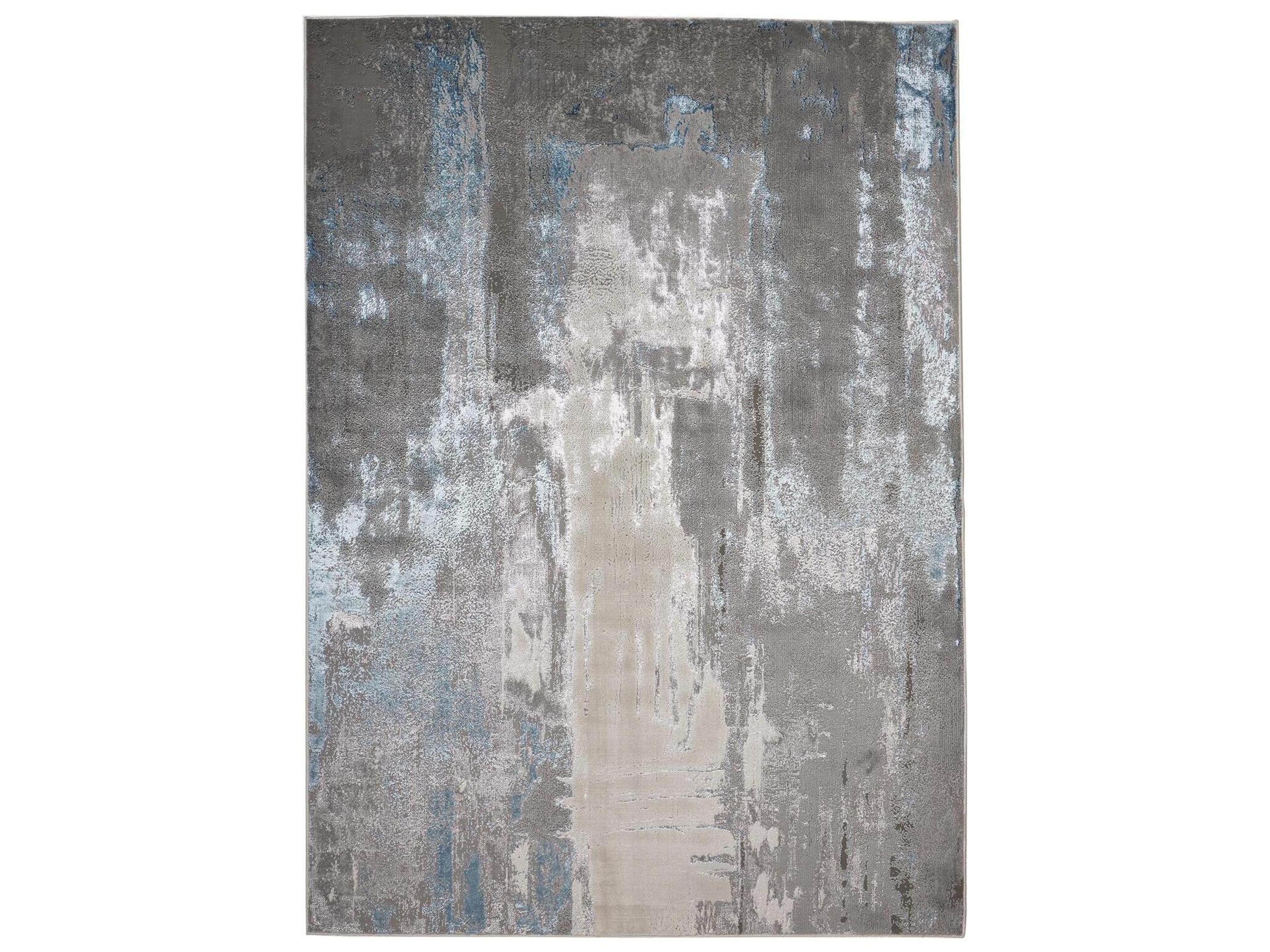 Azure Abstract Runner Area Rug