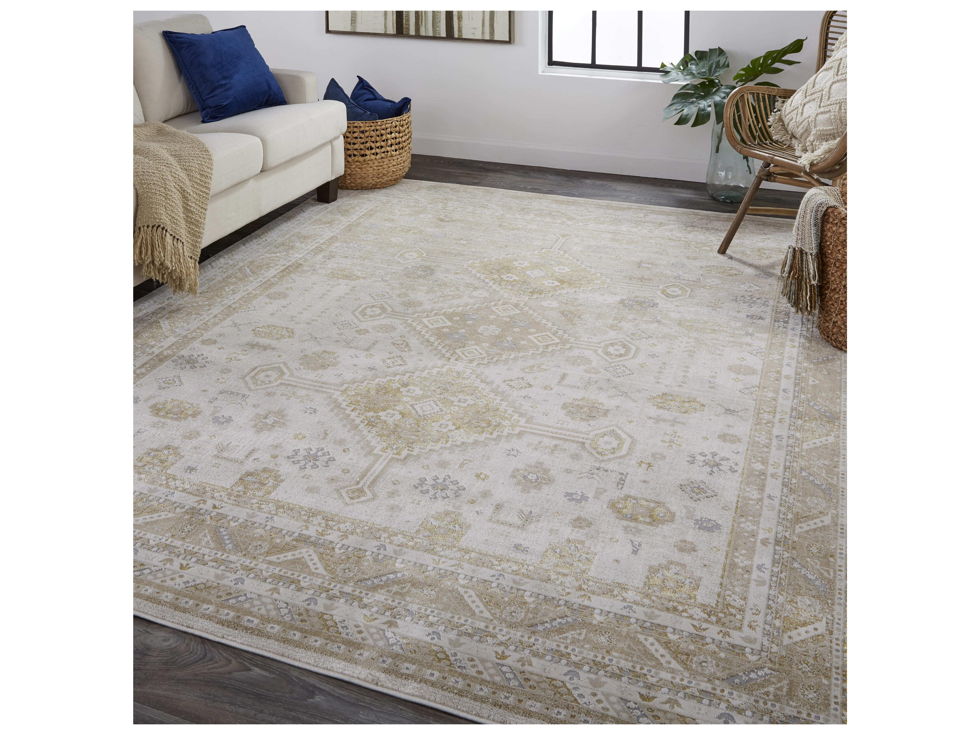 Feizy Rugs Aura Bordered Runner Area Rug