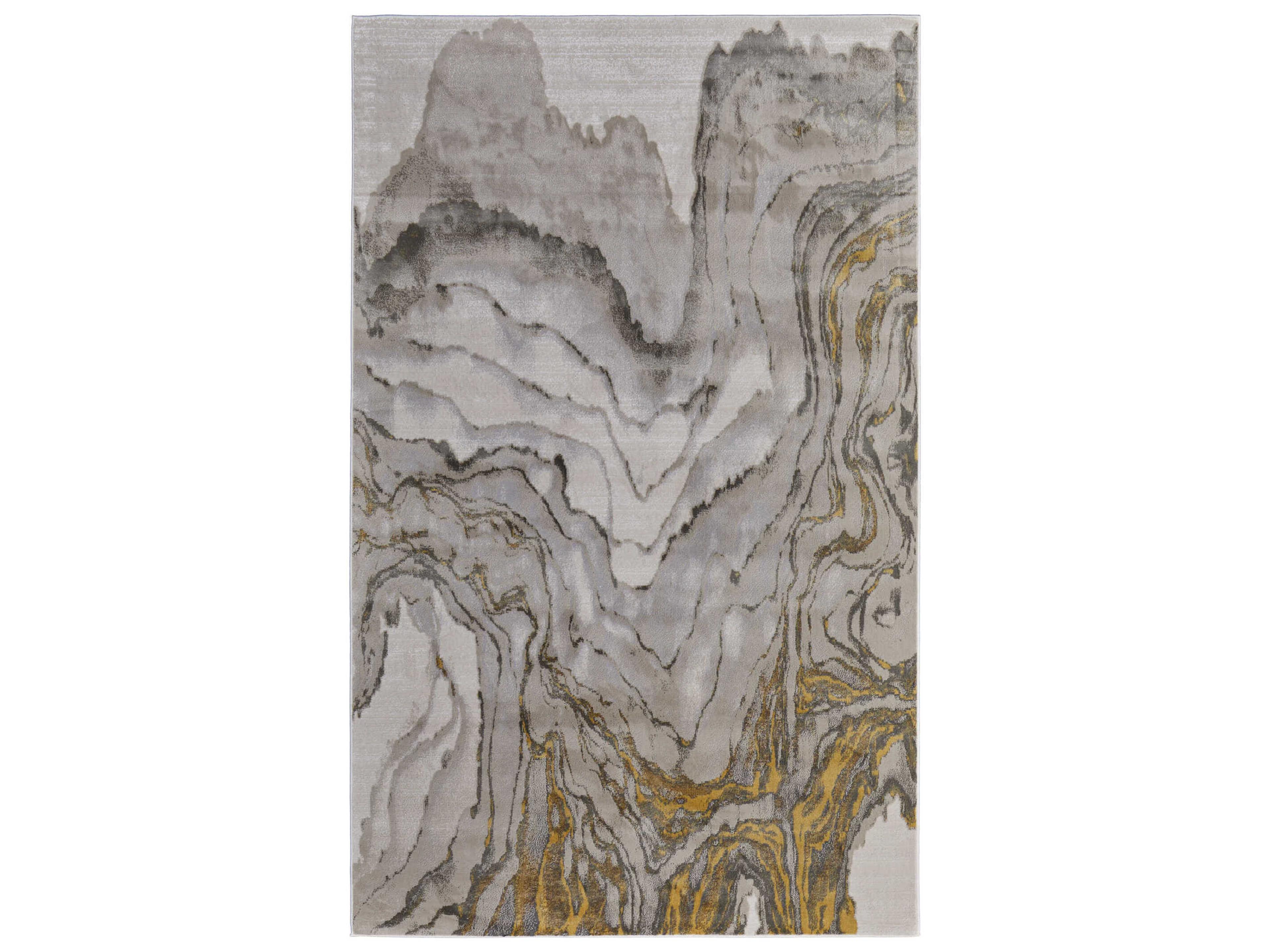 Waldor Area Rug Abstract Gold Ivory
