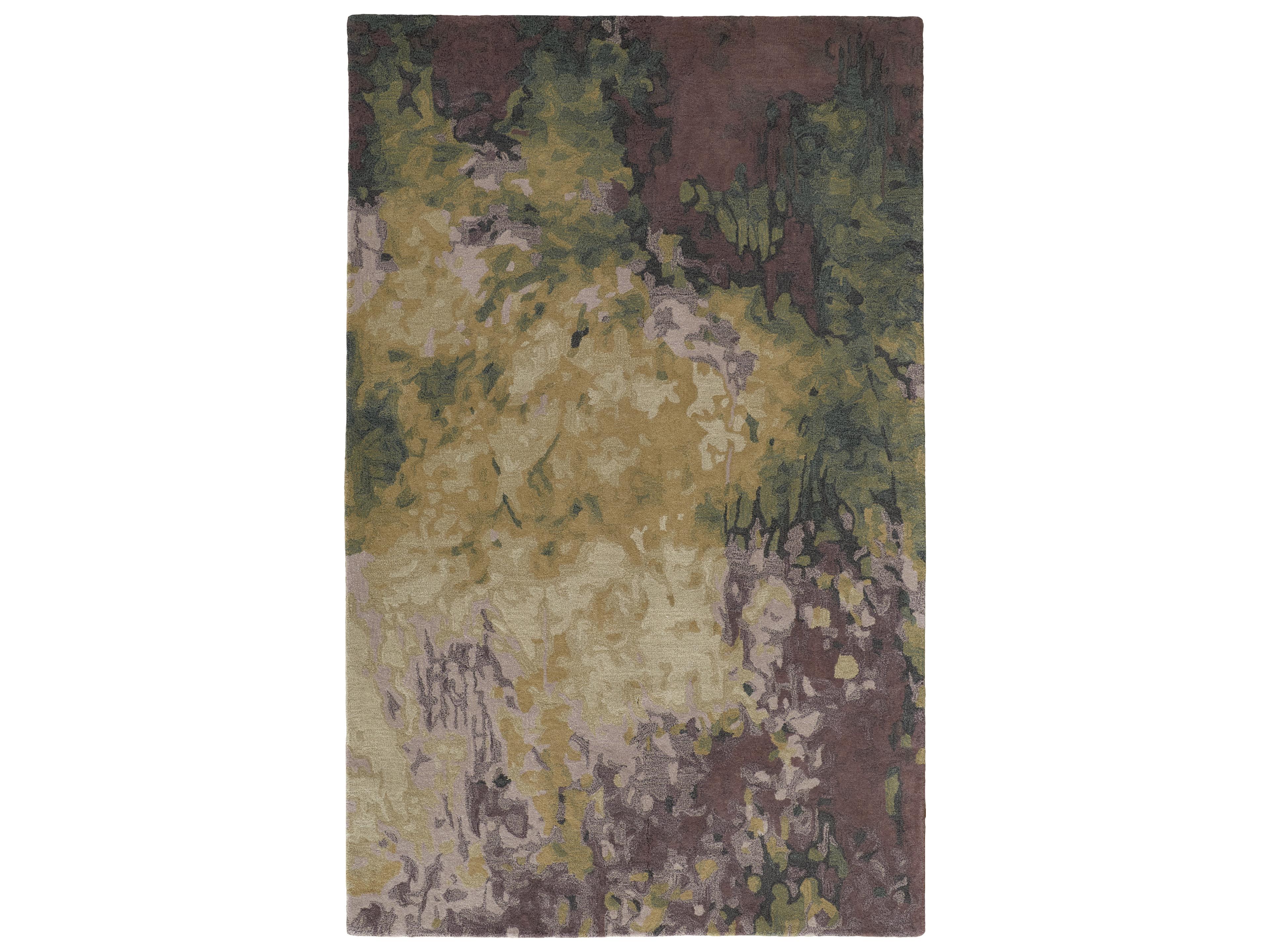 Amira Area Rug Purple Green Abstract Watercolor