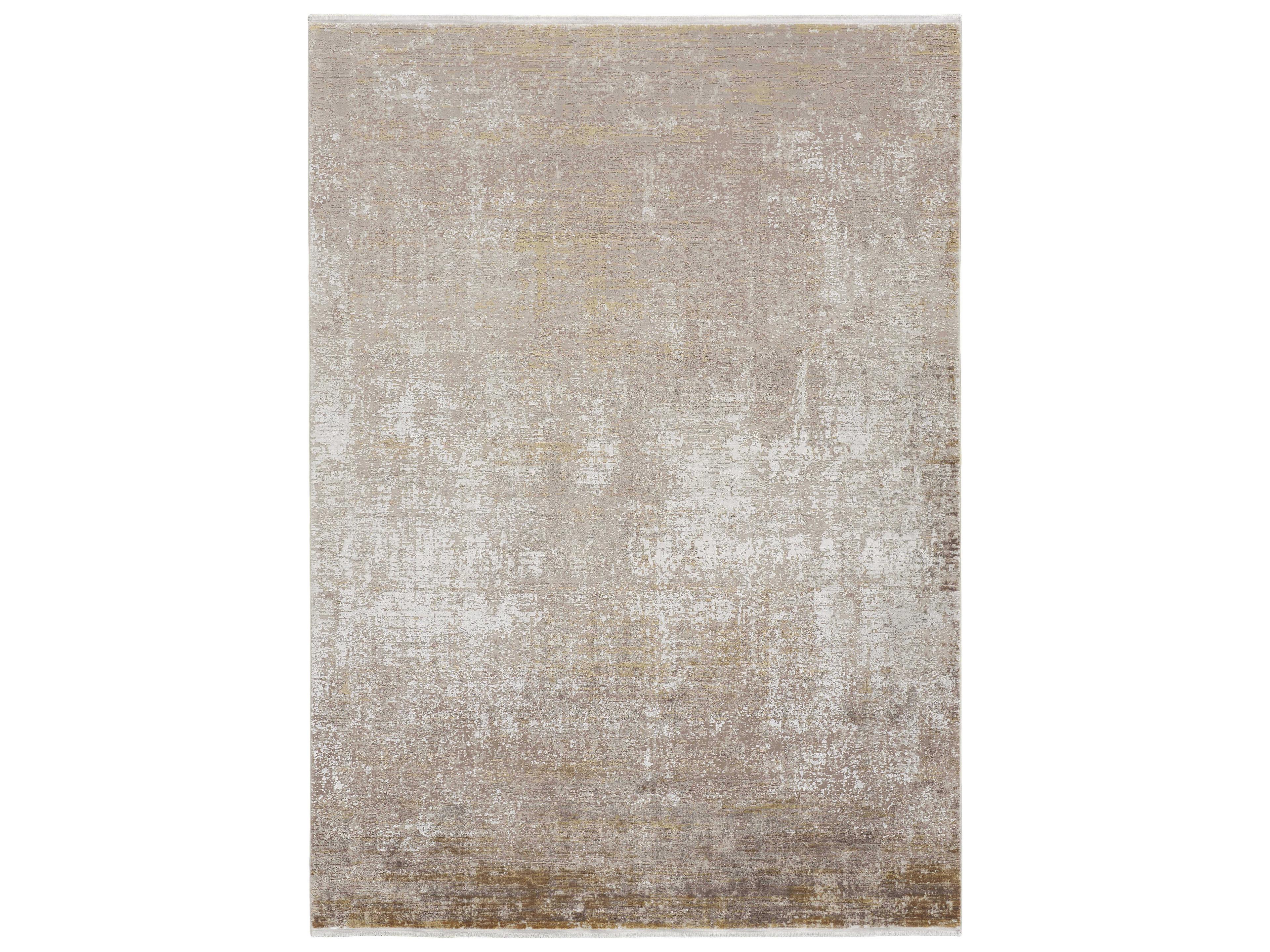 Feizy Cadiz Area Rug Modern Abstract Taupe Ivory Gold