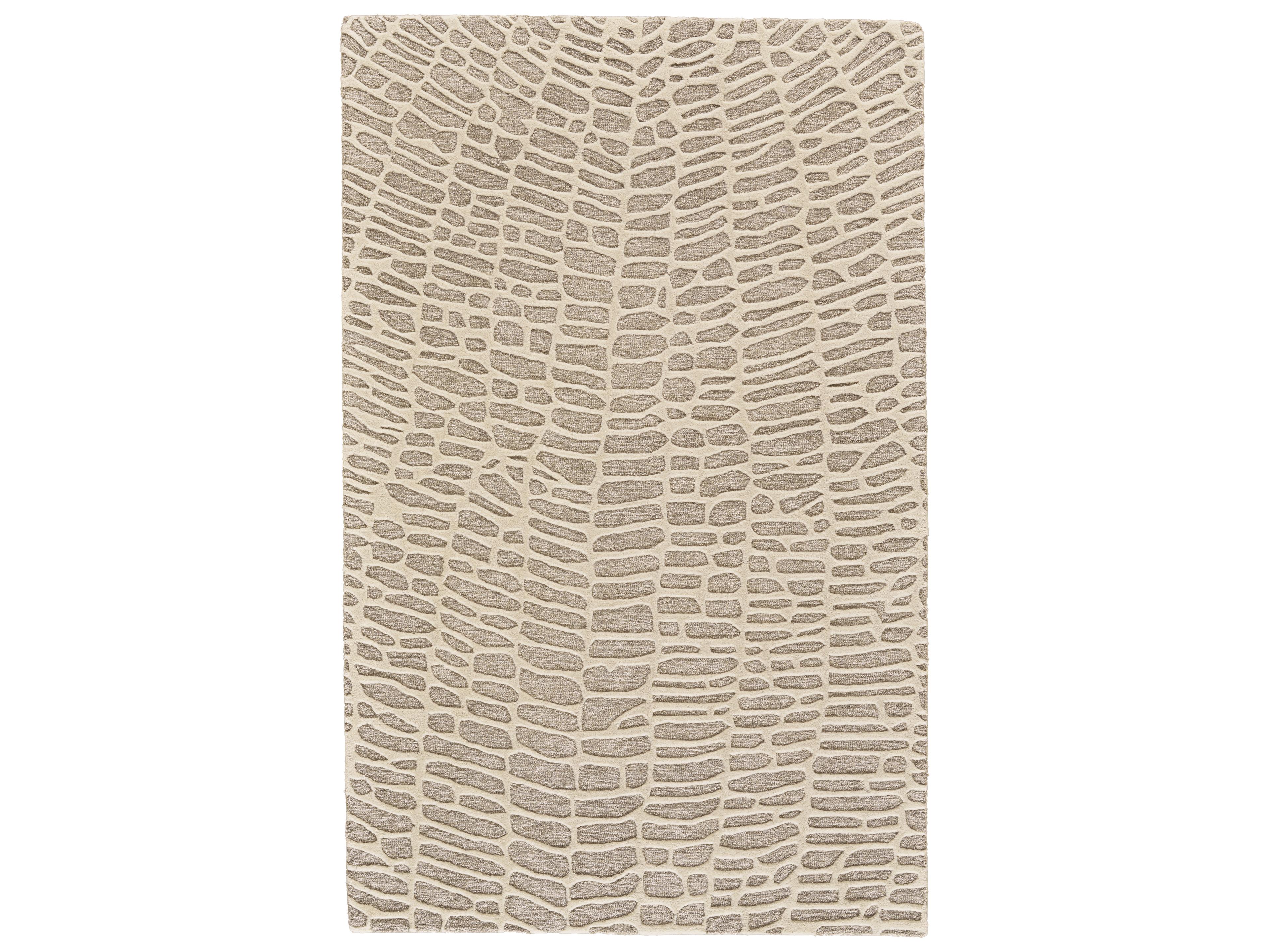 Enzo Hand-Tufted Wool Area Rug in Ivory and Gray