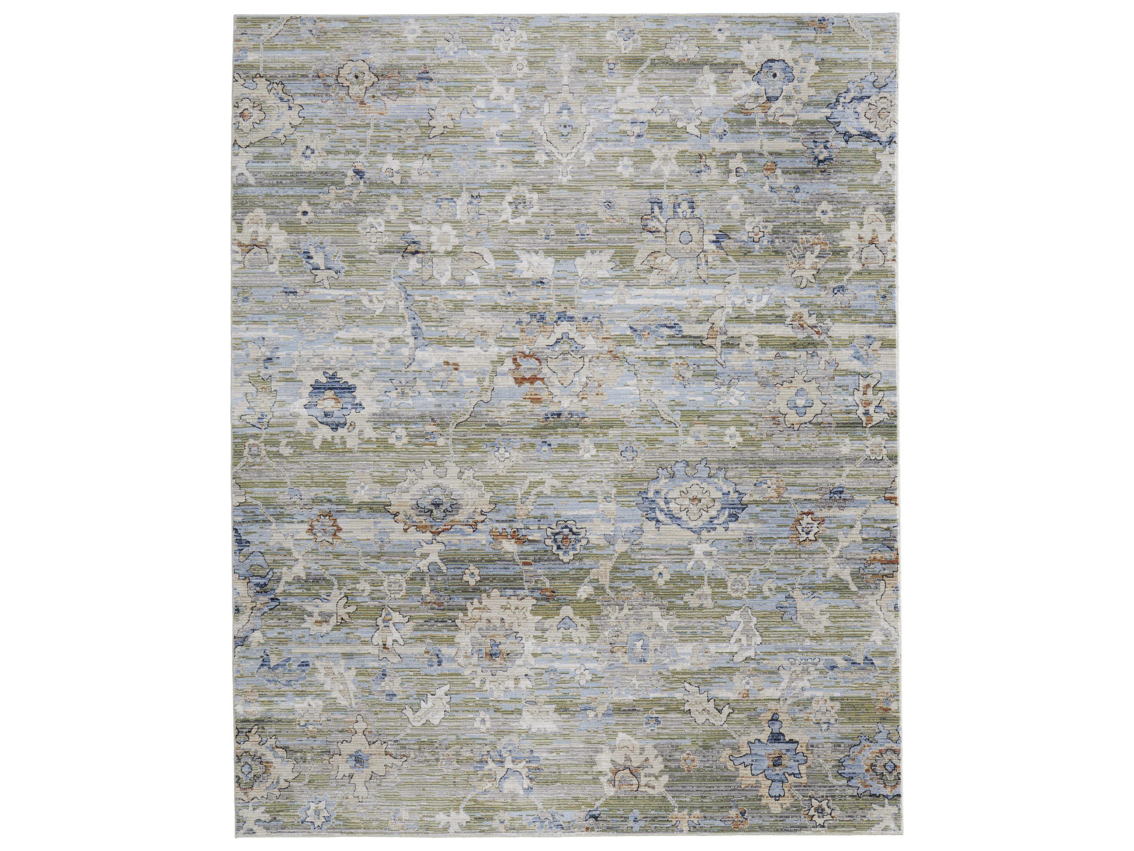 Melrose Floral Green and Ivory Area Rug