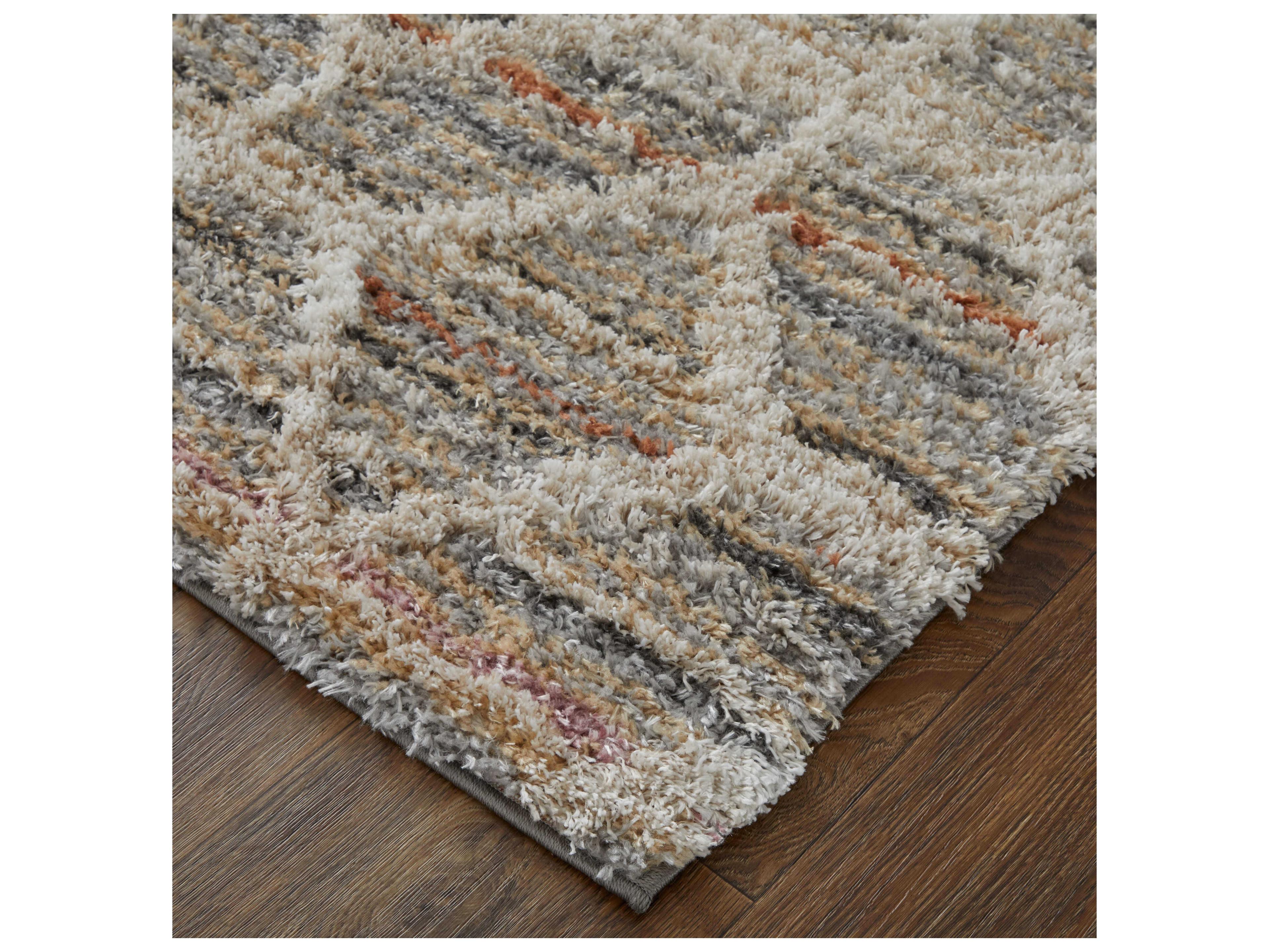 Feizy Rugs Mynka Shag Geometric Runner Area Rug