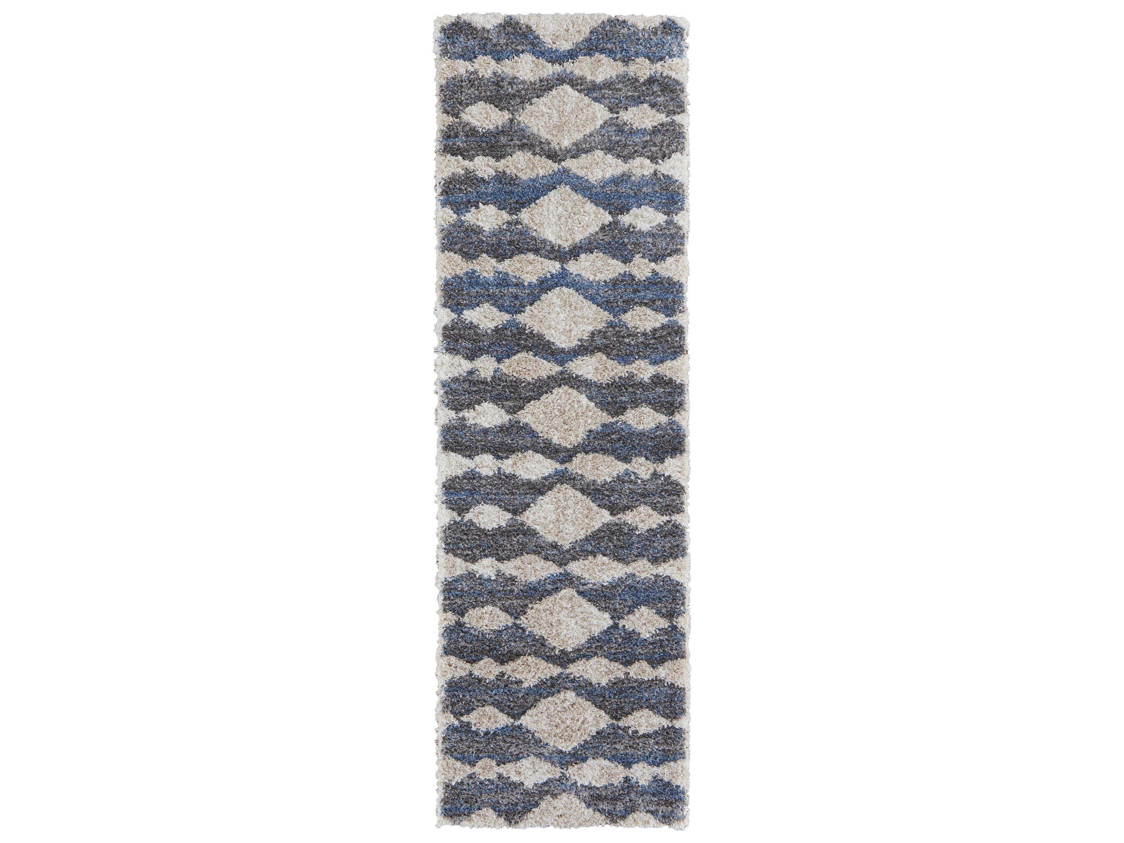 Mynka Shag Geometric Runner Area Rug