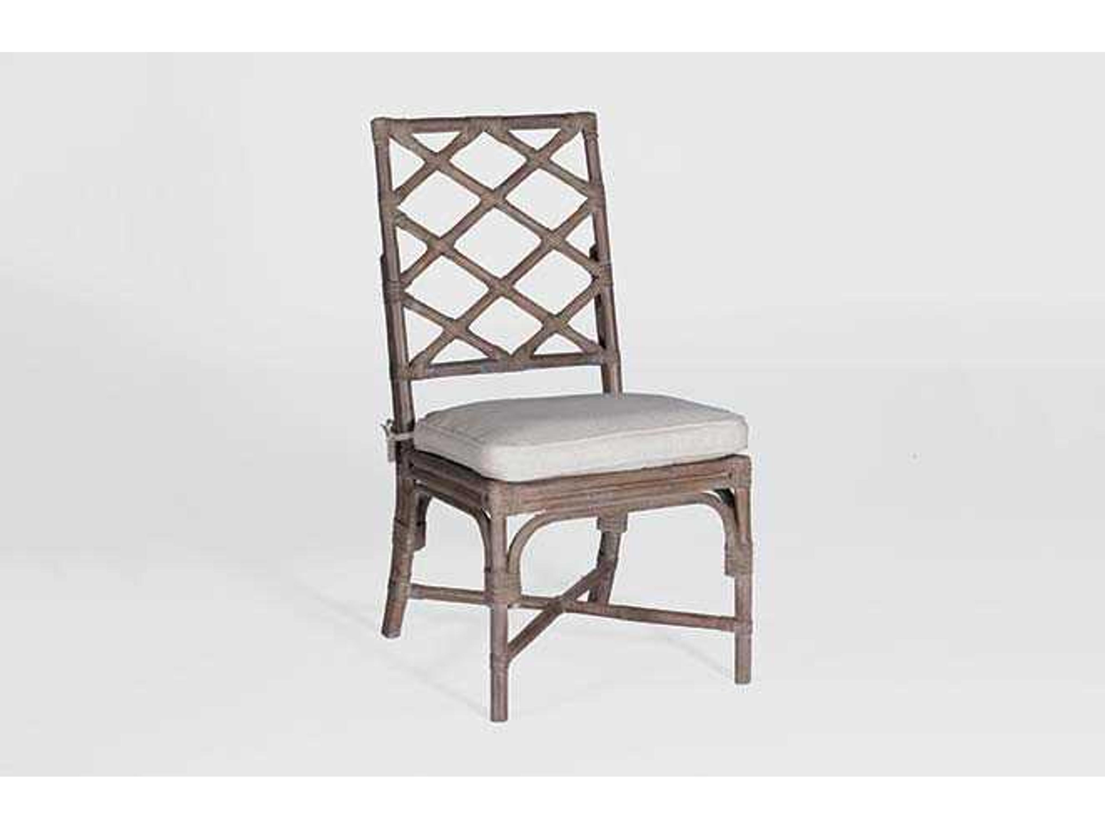 Kennedy Rattan Beige Upholstered Side Dining Chair