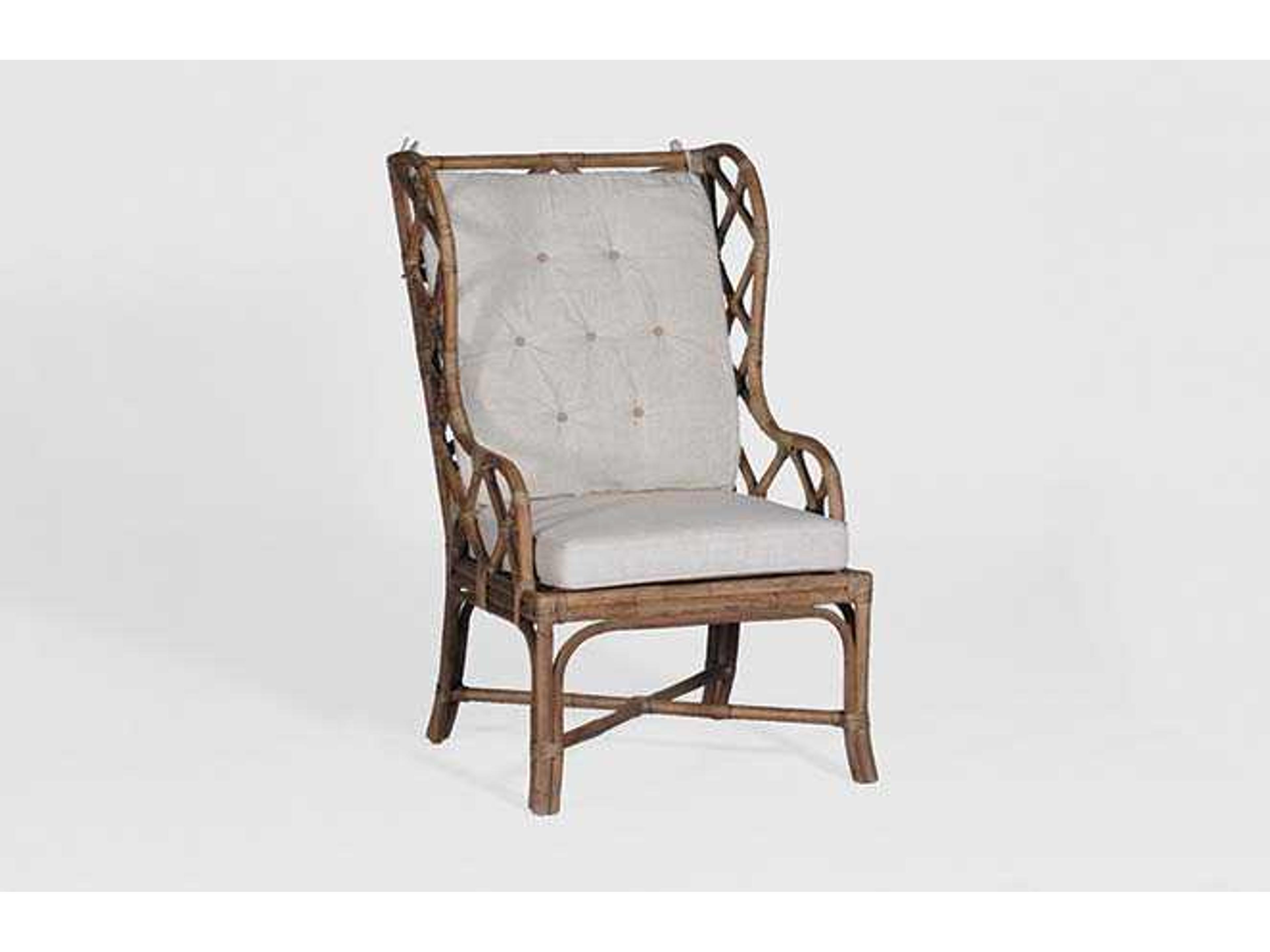 Gabby Watson Rattan Beige Upholstered Side Dining Chair