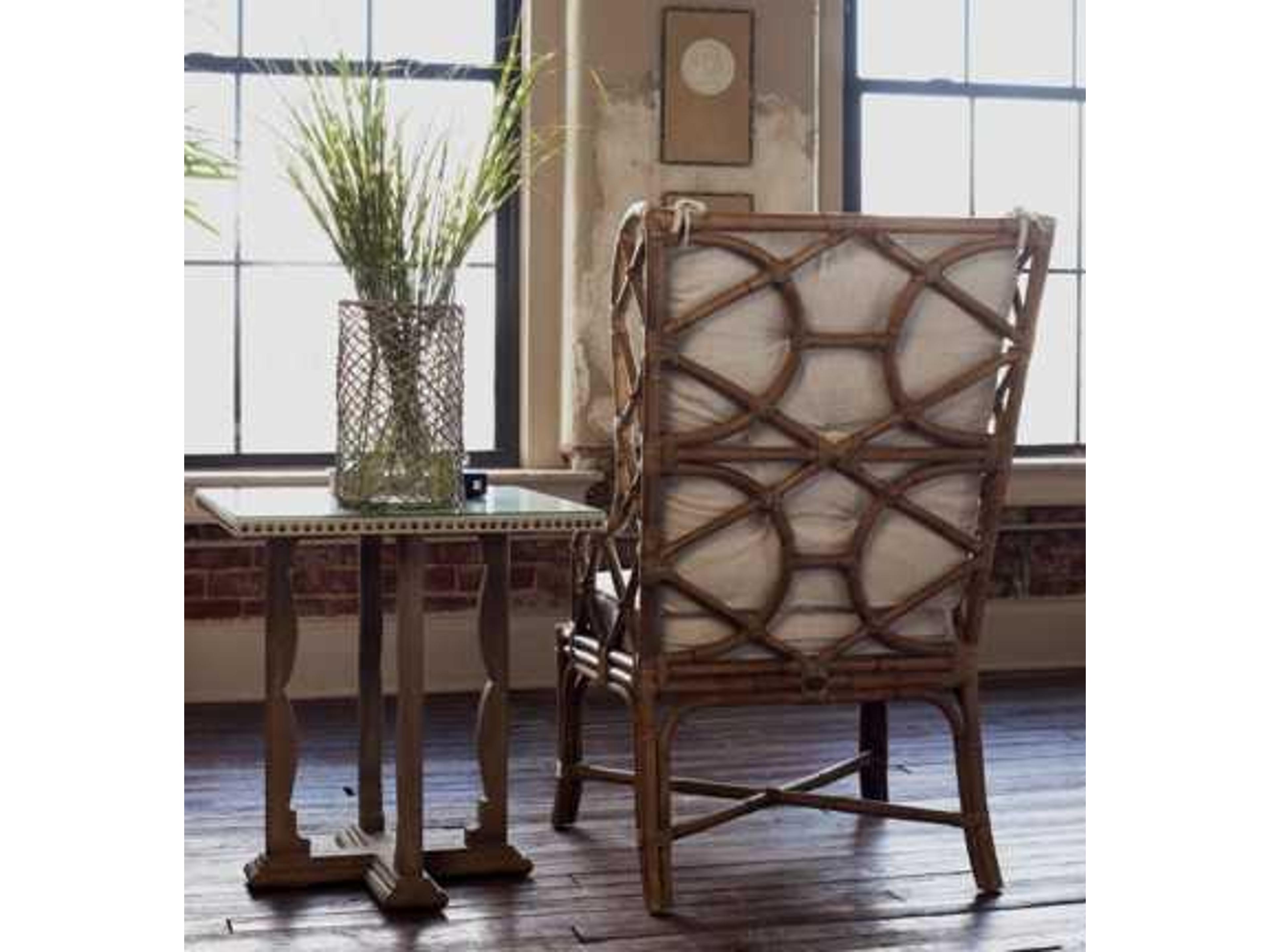 Gabby Watson Rattan Beige Upholstered Side Dining Chair