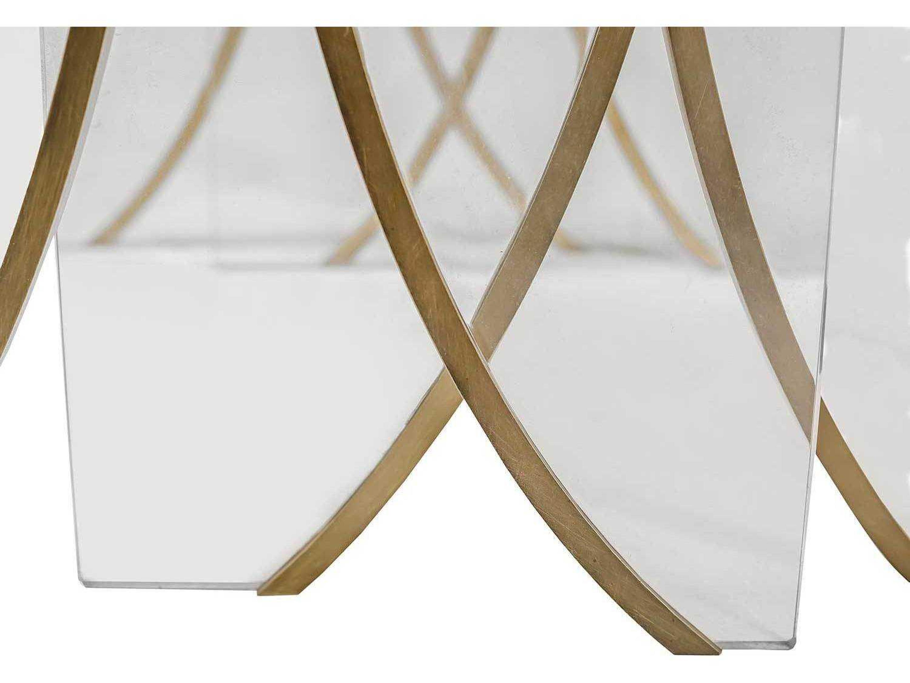 Gabby Magnolia Rectangular Clear Acrylic / Antique Brass Nesting End Tables