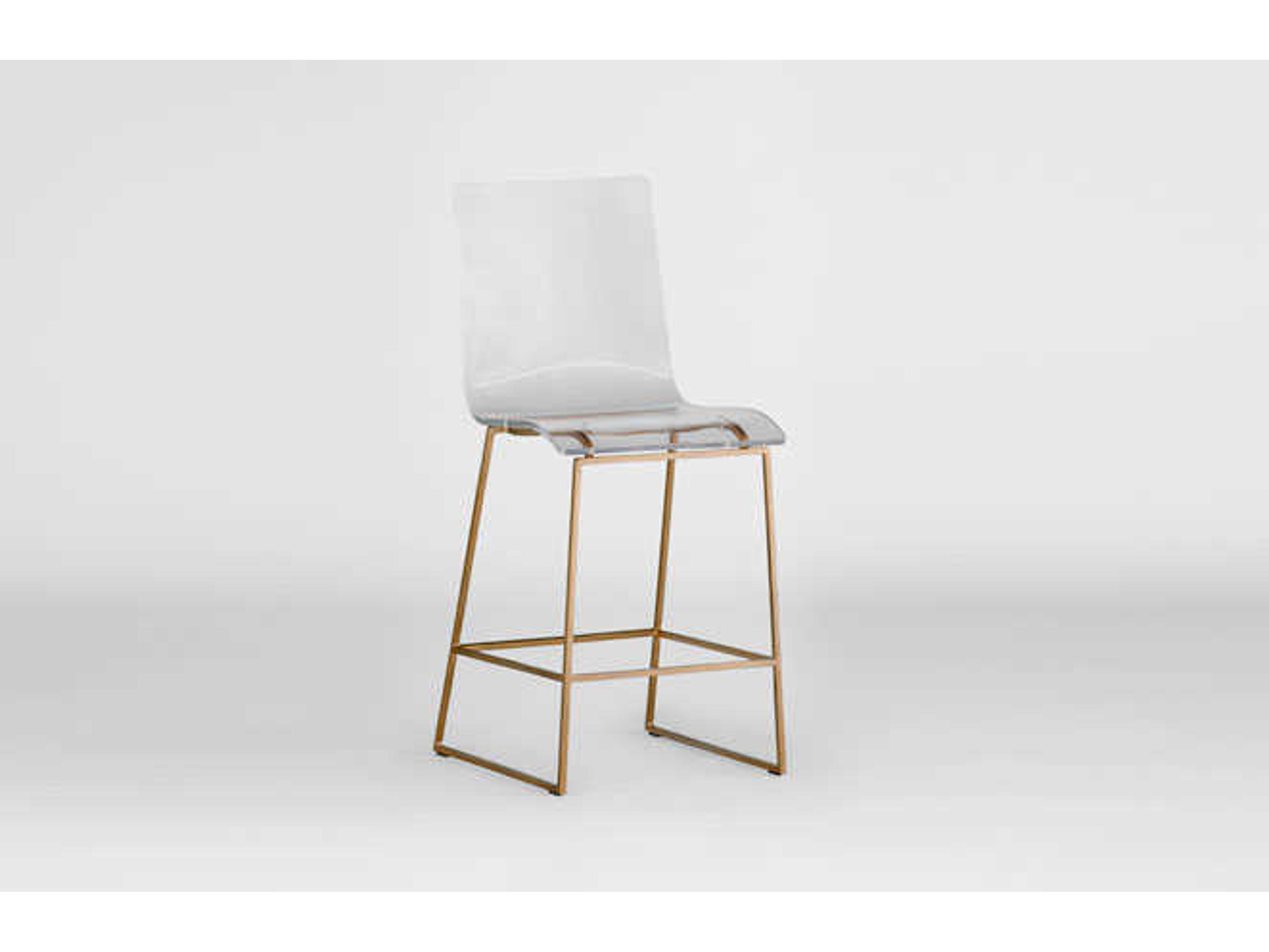 Gabby King Antique Gold & Clear Acrylic Counter Stool