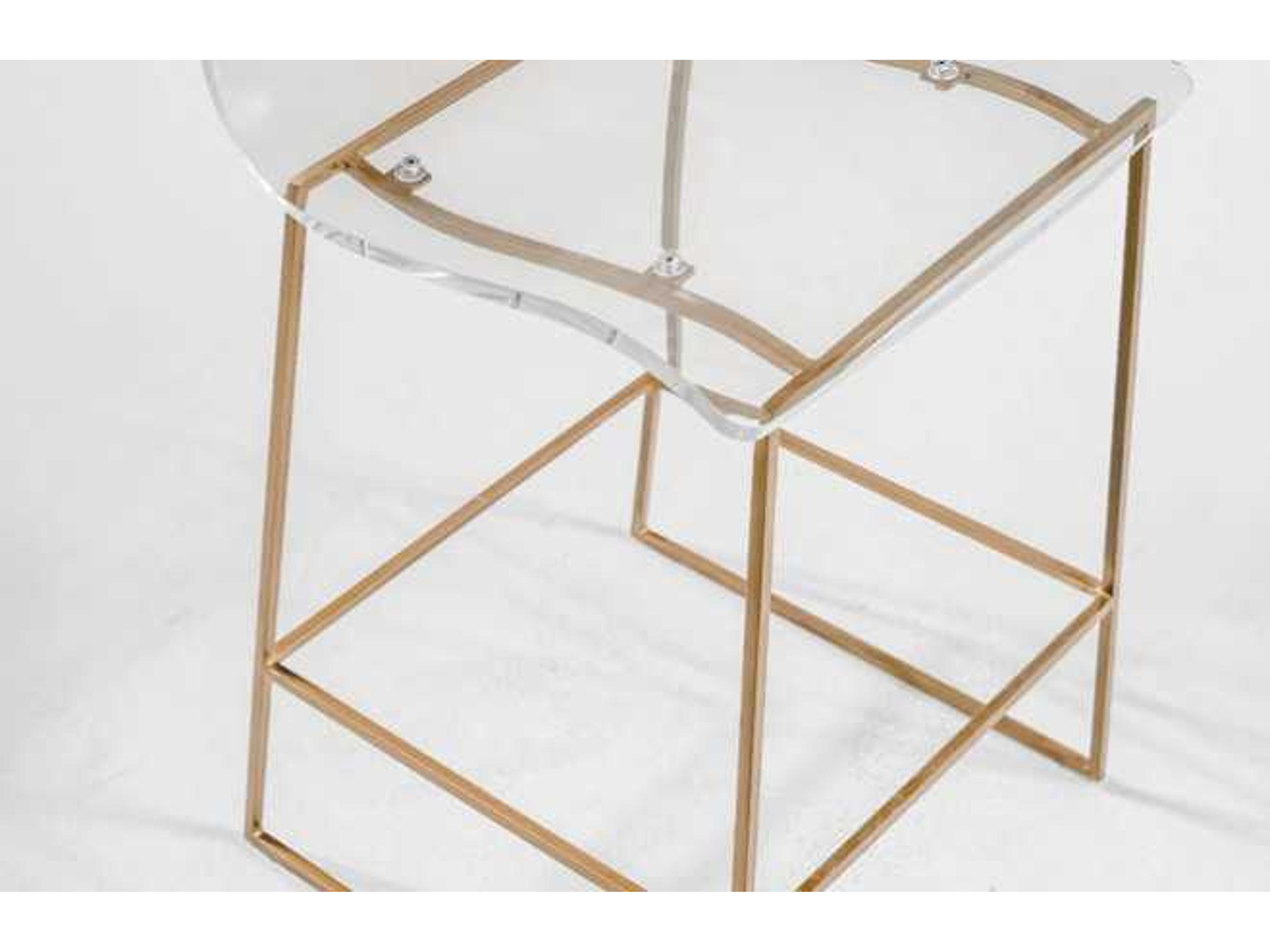 Gabby King Antique Gold & Clear Acrylic Counter Stool