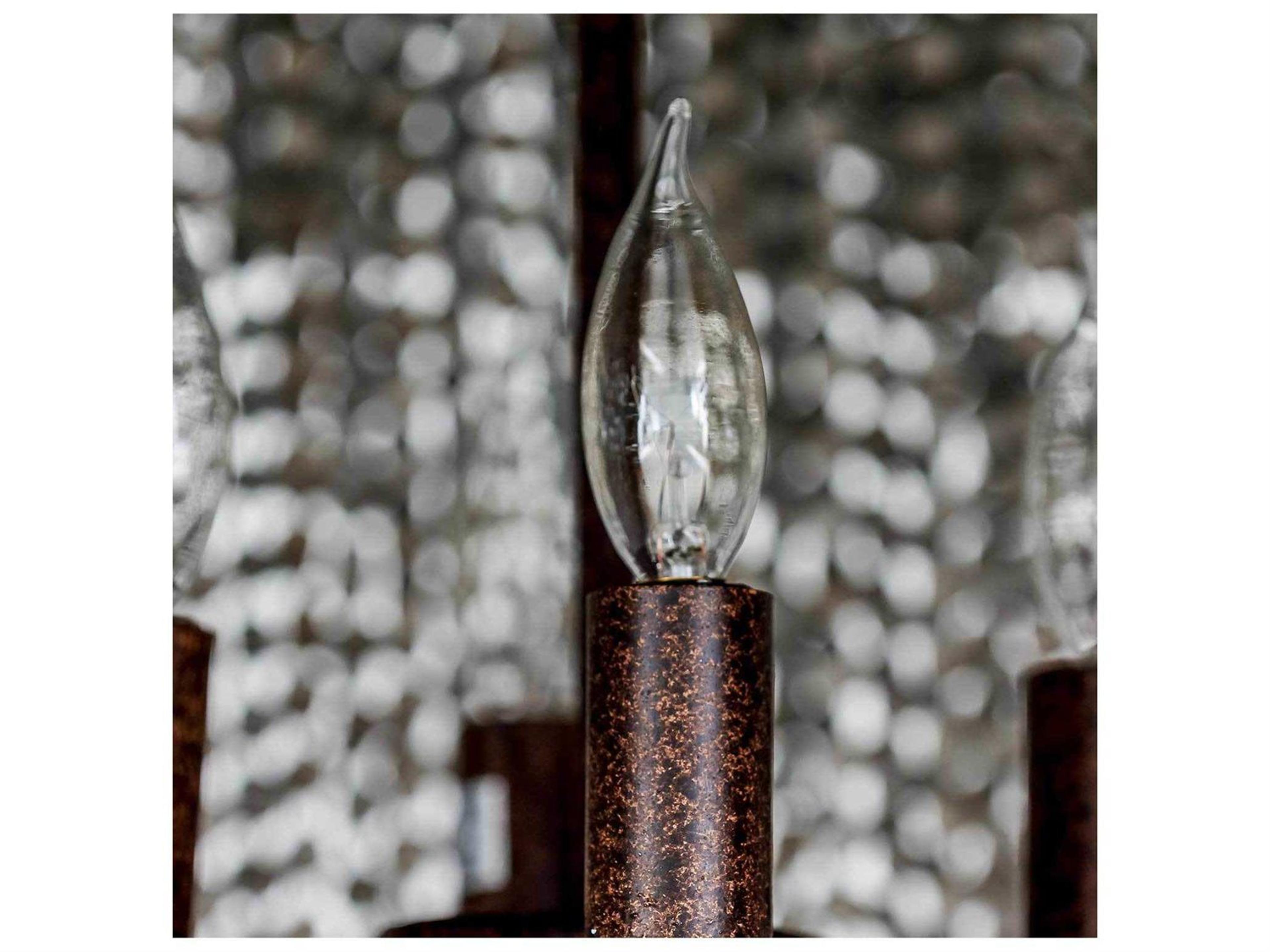 Gabby Etienne 4-Light Dusty Slate & Venetian Rust Brown Candelabra Tiered Chandelier