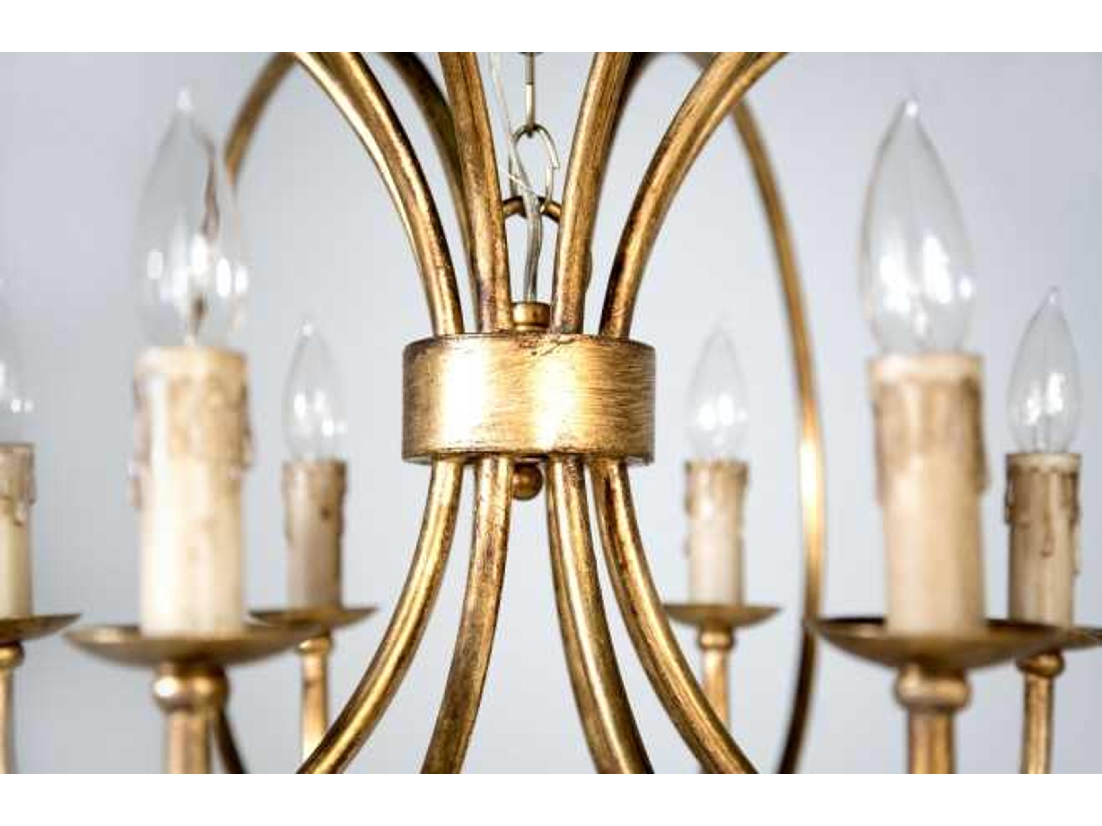Gabby Alta 8-Light Antique Gold Candelabra Chandelier