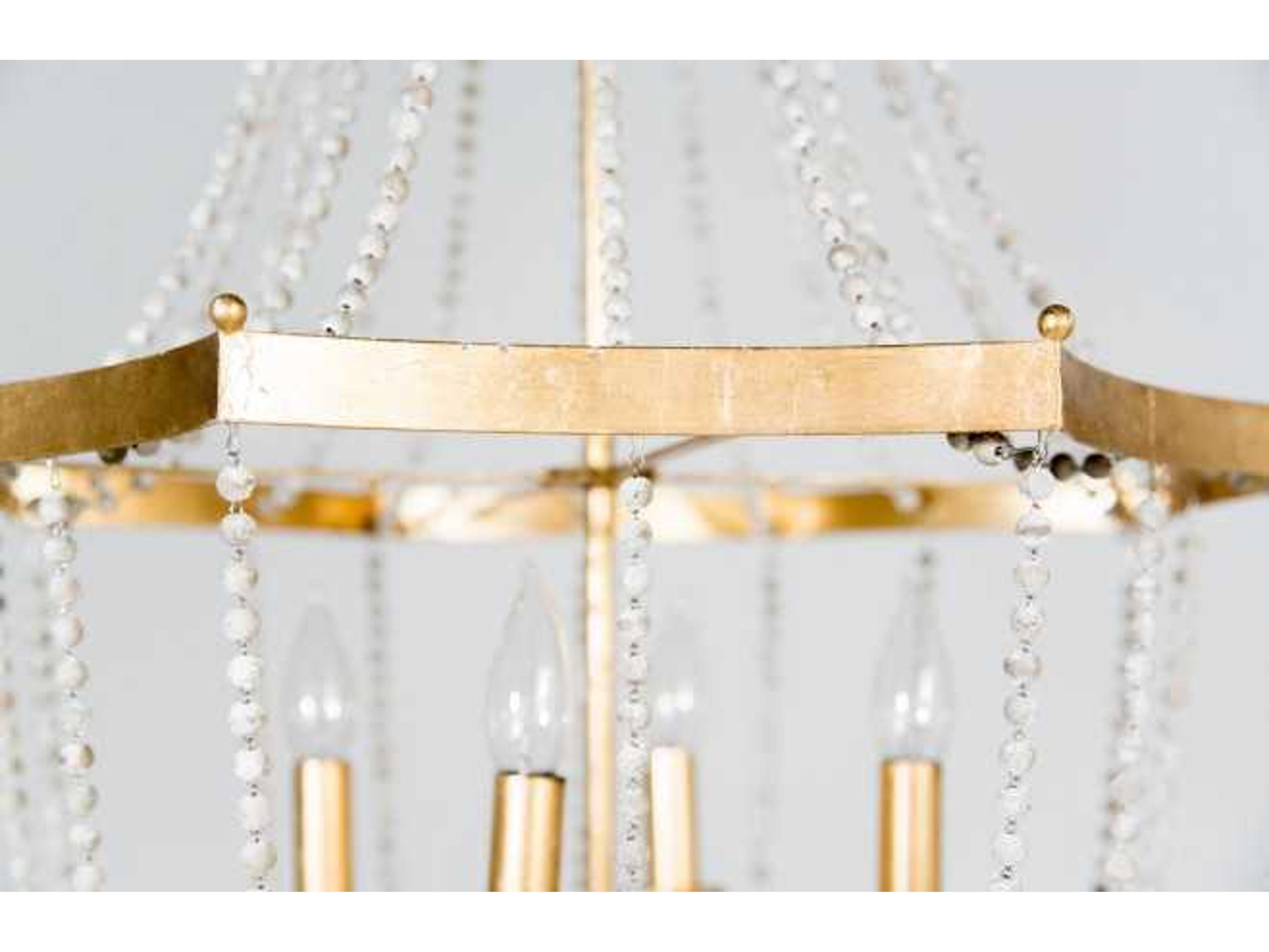 Gabby Whitney 4-Light Vintage Gold & Antique White Candelabra Chandelier