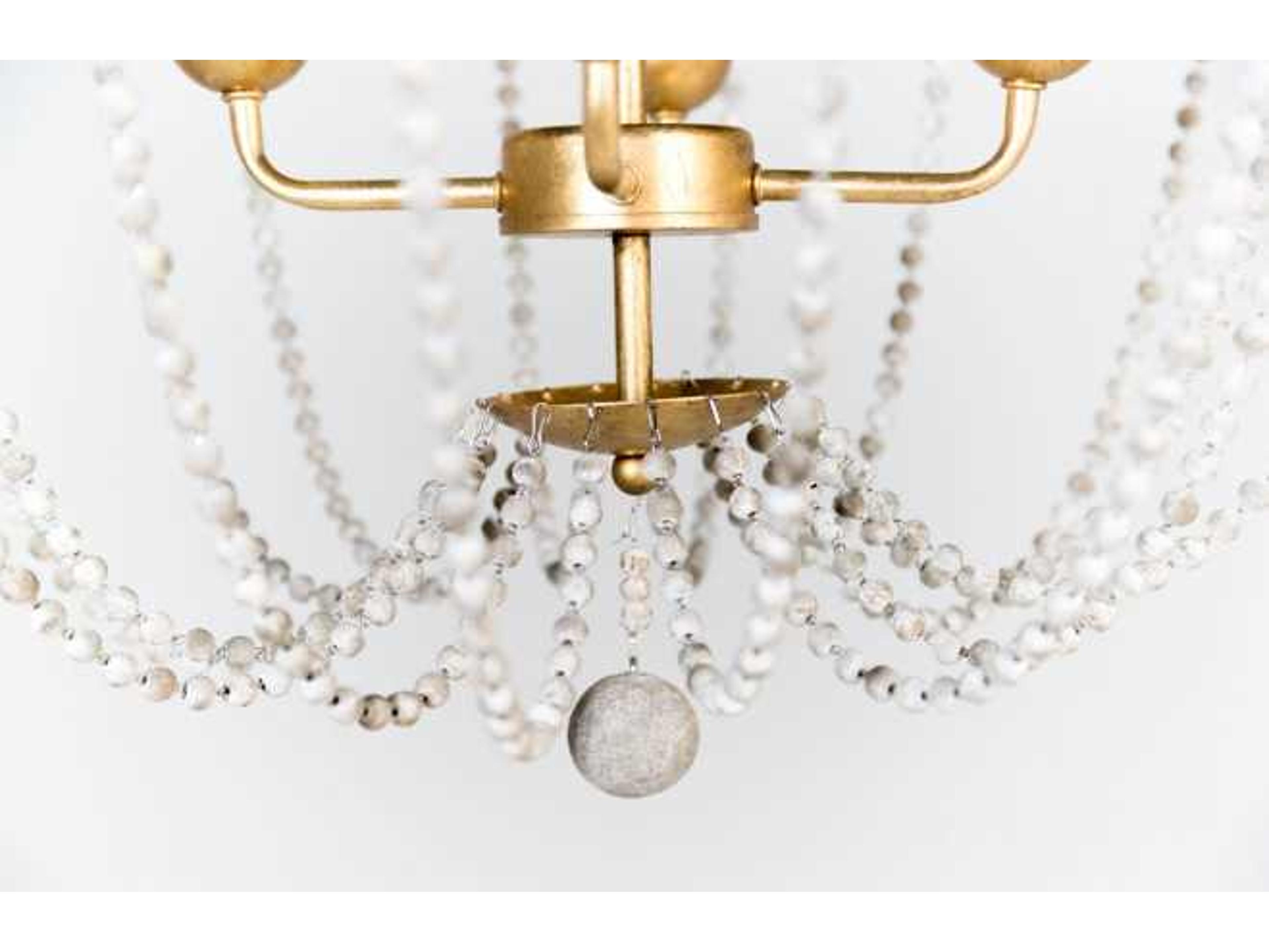 Gabby Whitney 4-Light Vintage Gold & Antique White Candelabra Chandelier