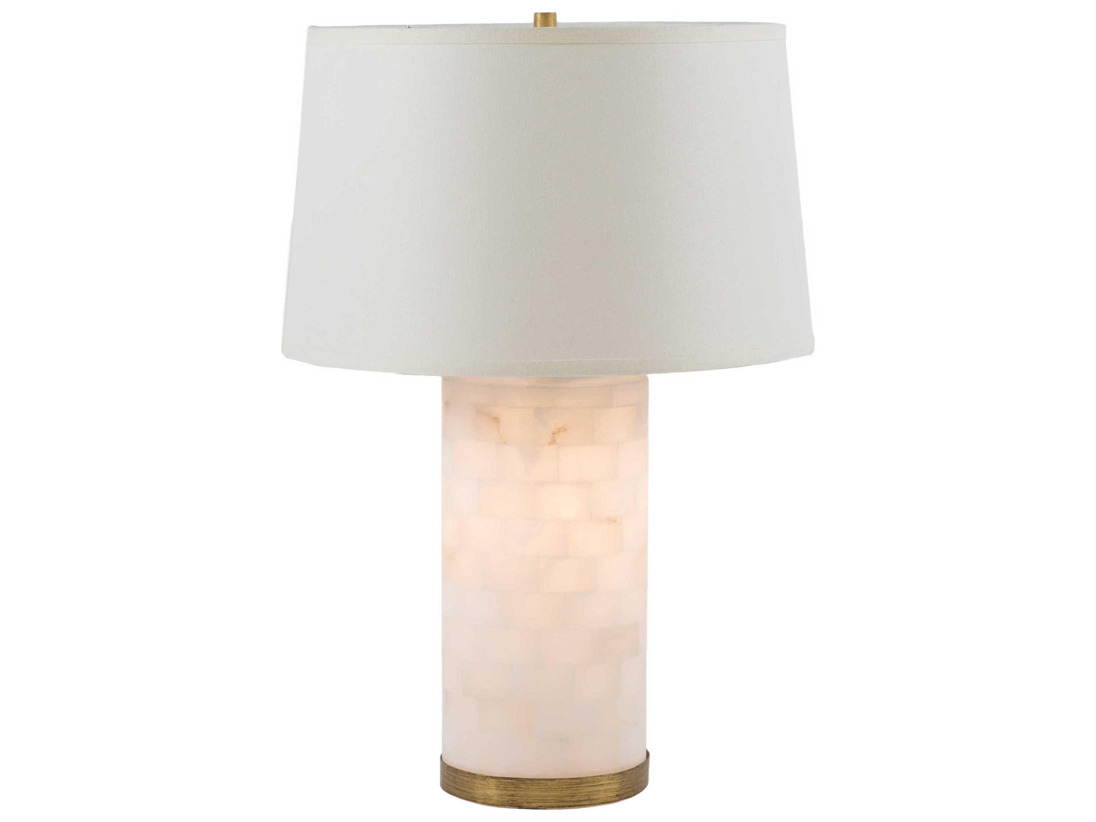 Gabby Maple Alabaster with Gilded Gold With Sea Salt Linen White Buffet Lamp