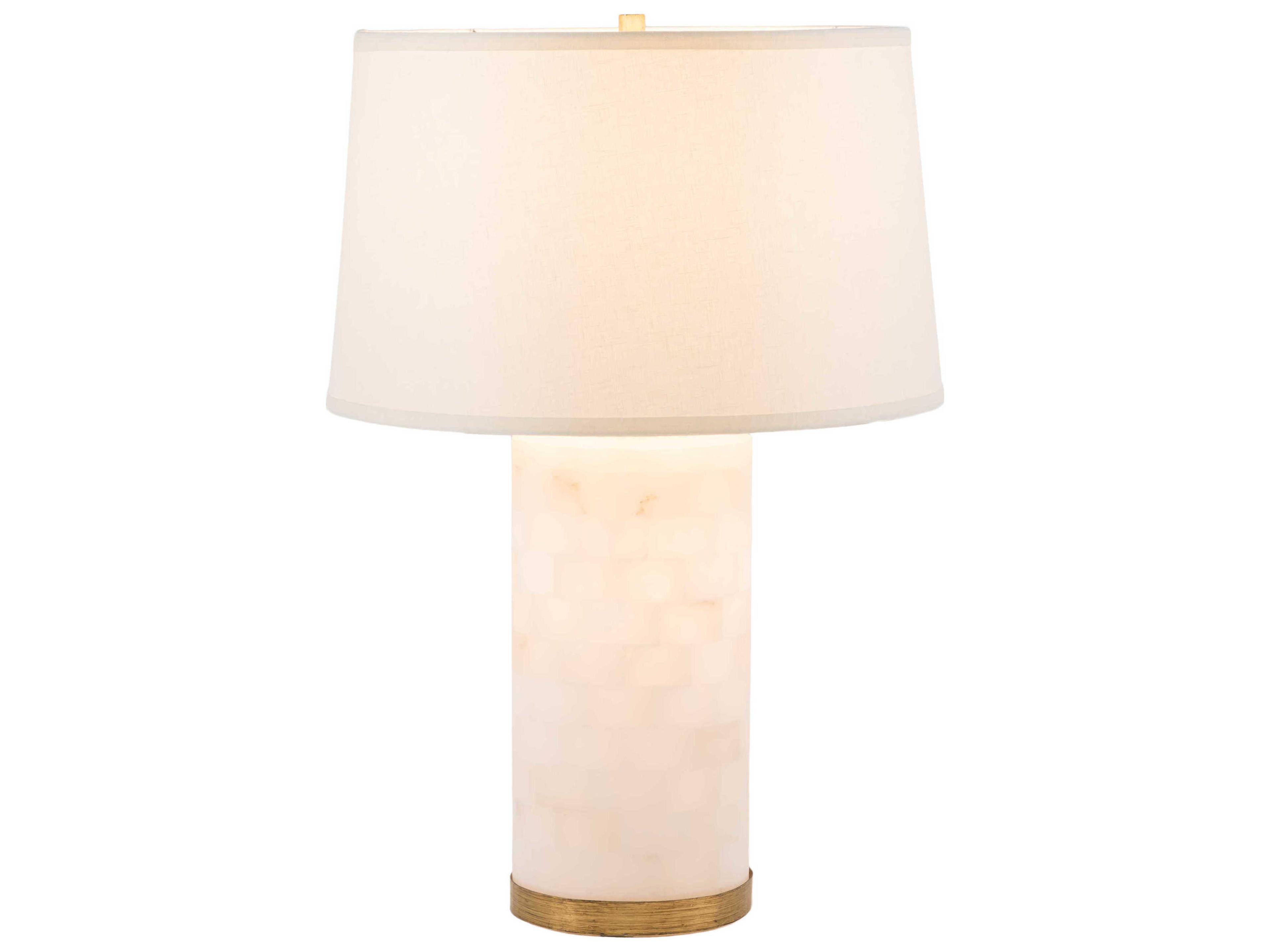 Gabby Maple Alabaster with Gilded Gold With Sea Salt Linen White Buffet Lamp