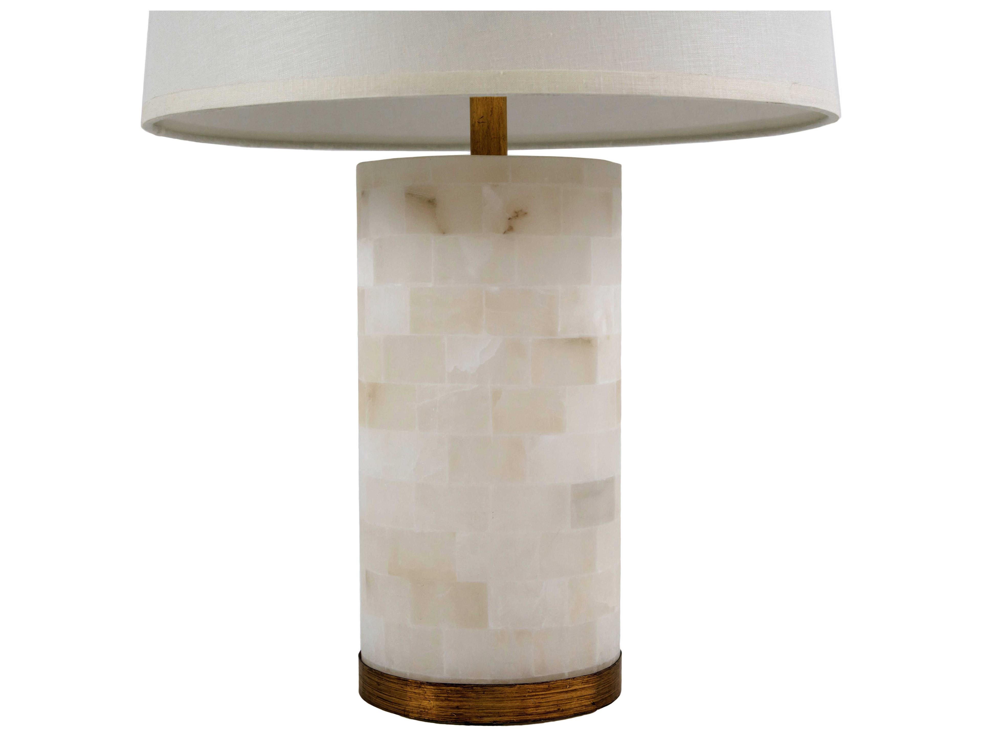 Gabby Maple Alabaster with Gilded Gold With Sea Salt Linen White Buffet Lamp