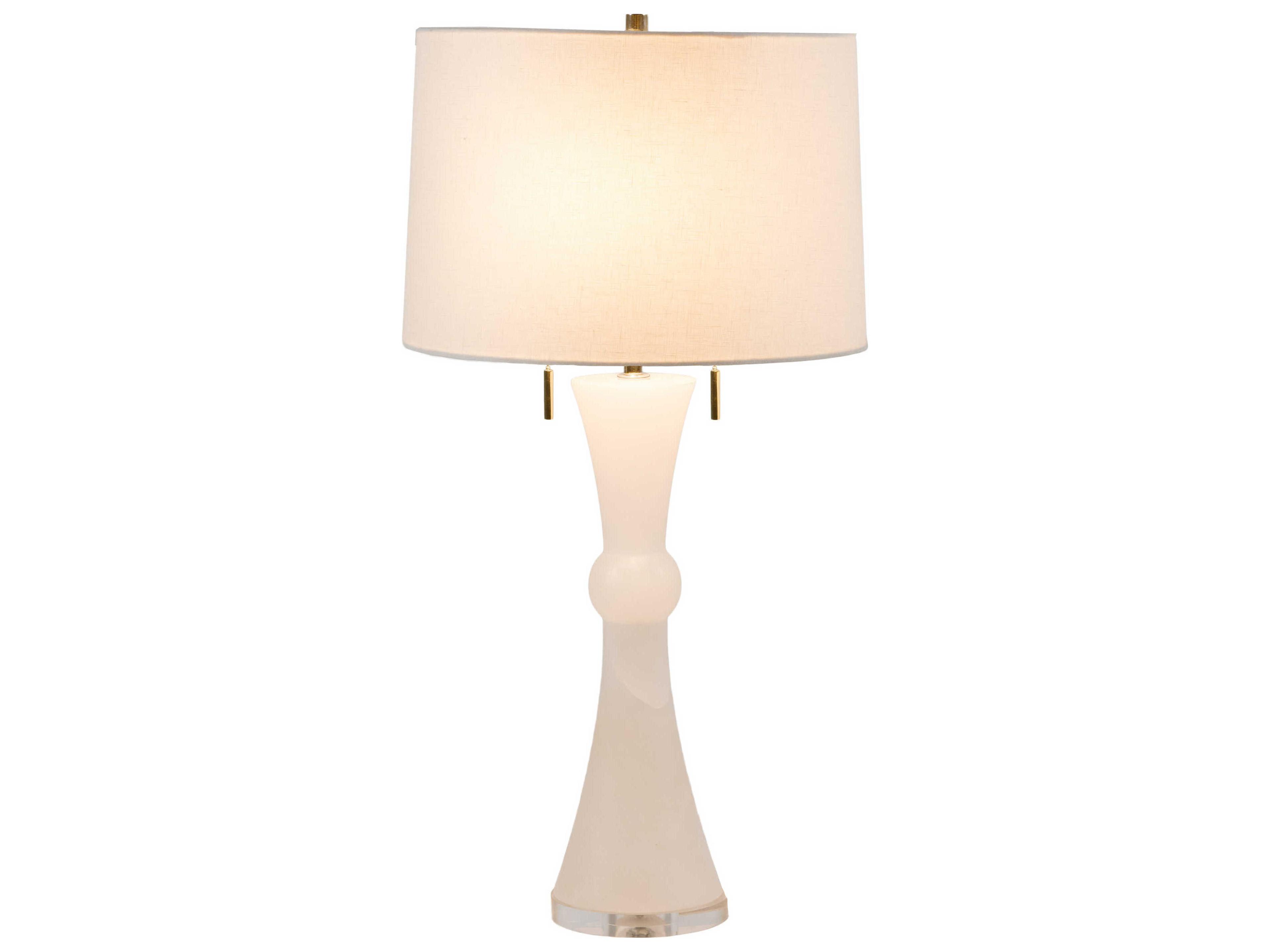 Gabby Alice Alabaster with Gold With Sea Salt Linen White Buffet Lamp